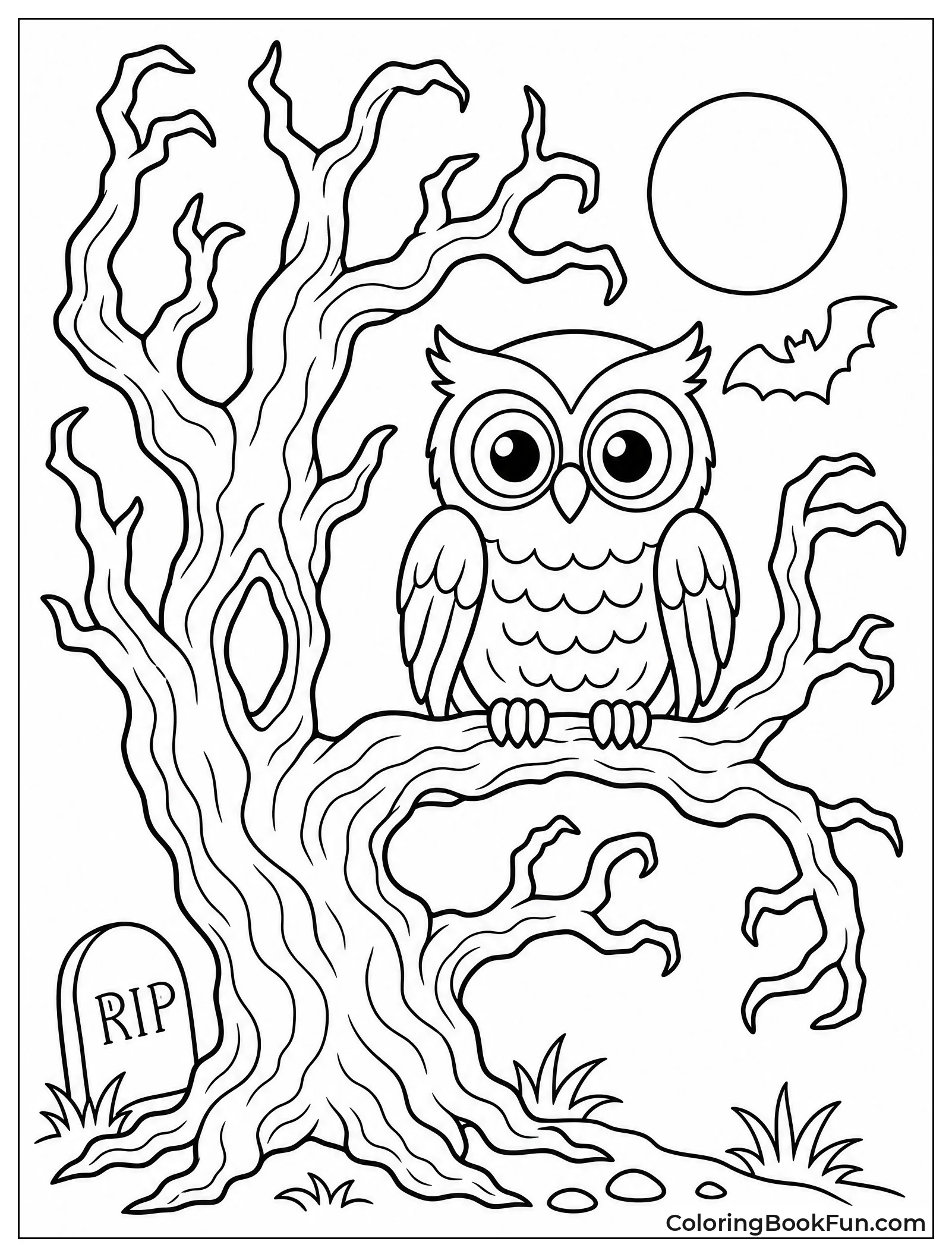 Owl Perched on Twisted Tree