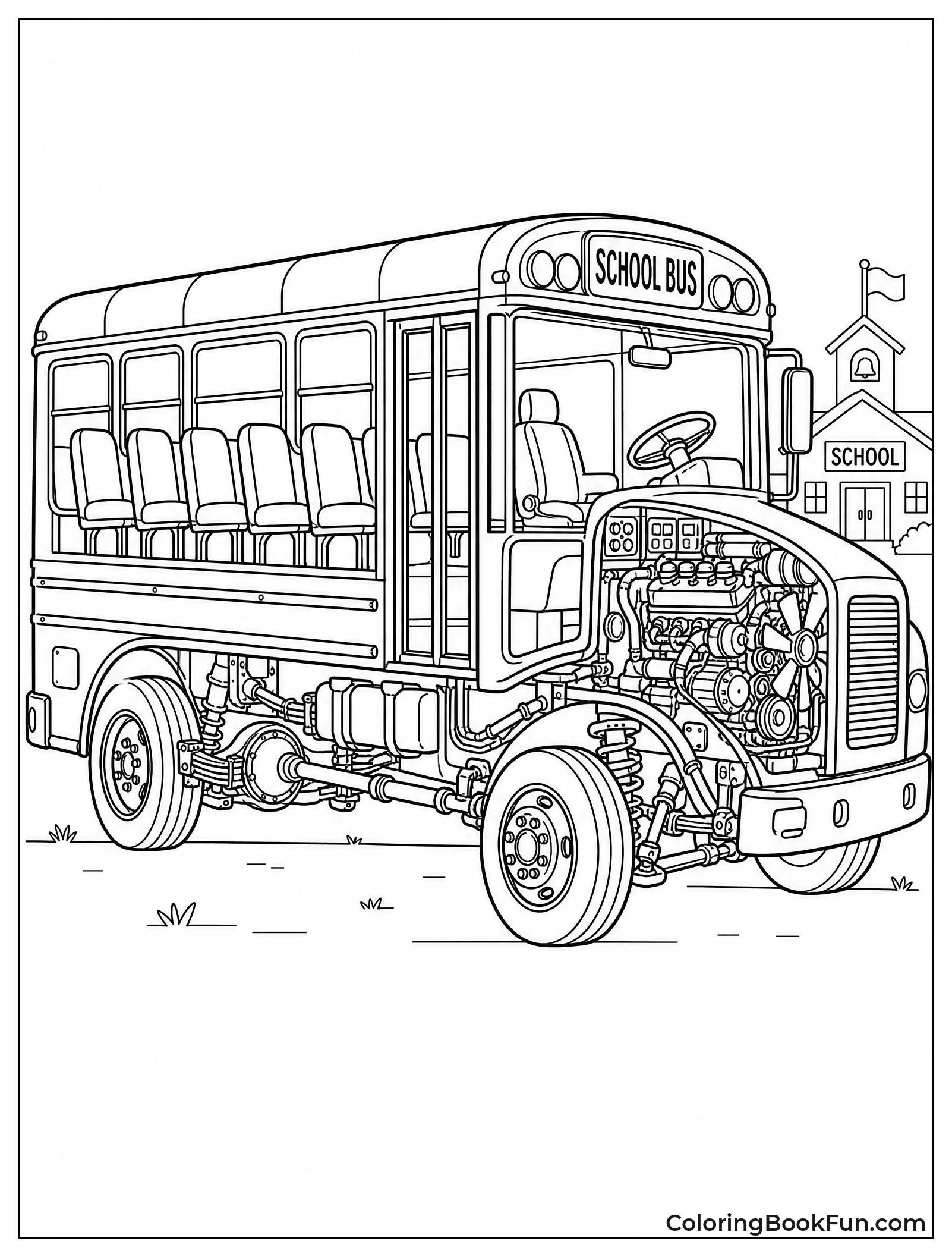 Detailed Engine Shows Bus Parts