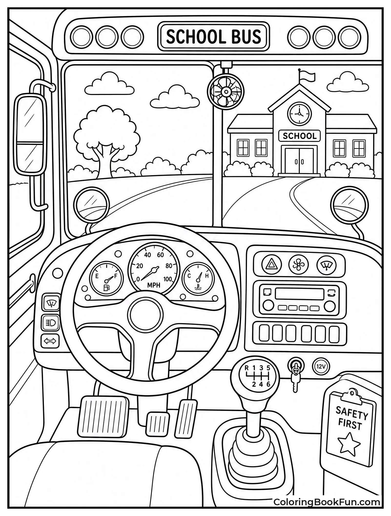 Driver Sees Steering Wheel and Buttons