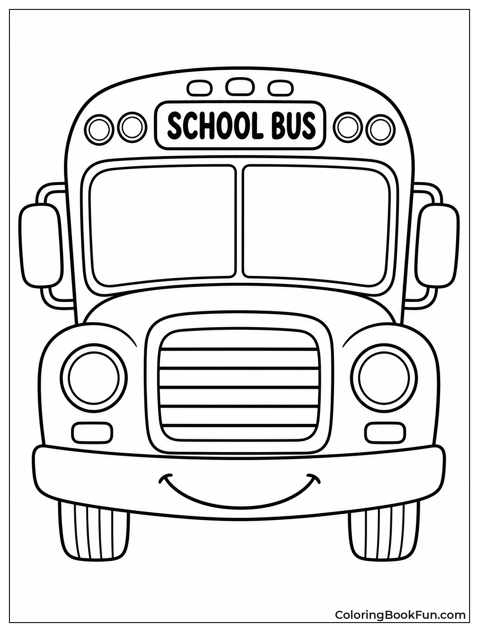 Bus Smiles with Big Headlights