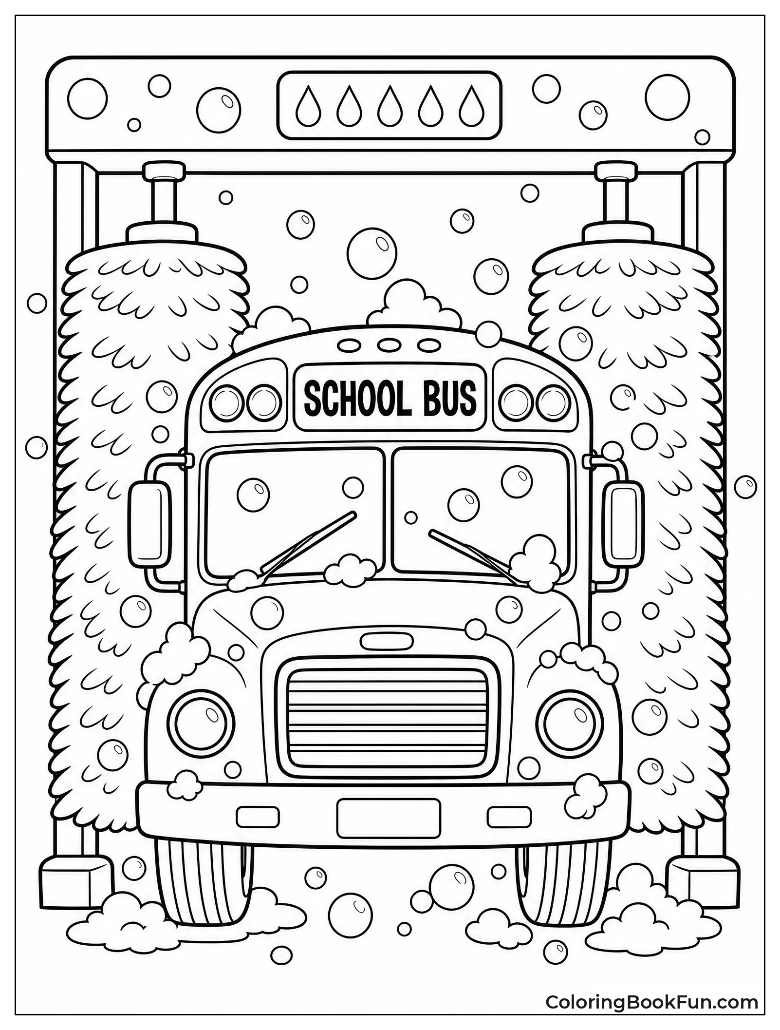 Bus Gets Washed with Bubbles
