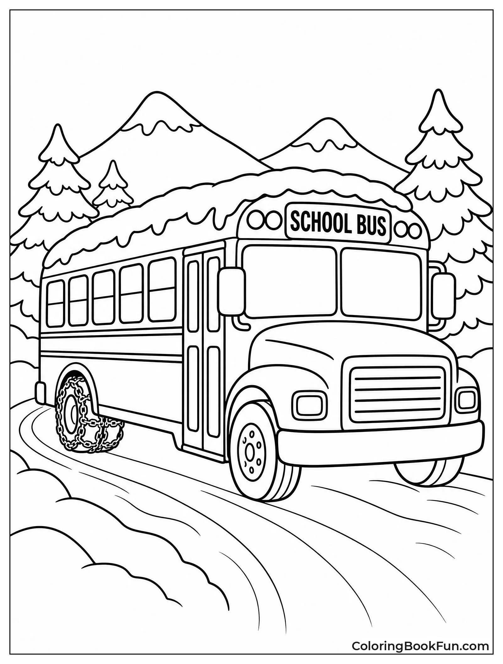 Bus Rolls Through Deep Snow