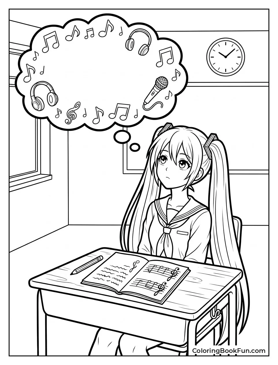 Miku Daydreams at School