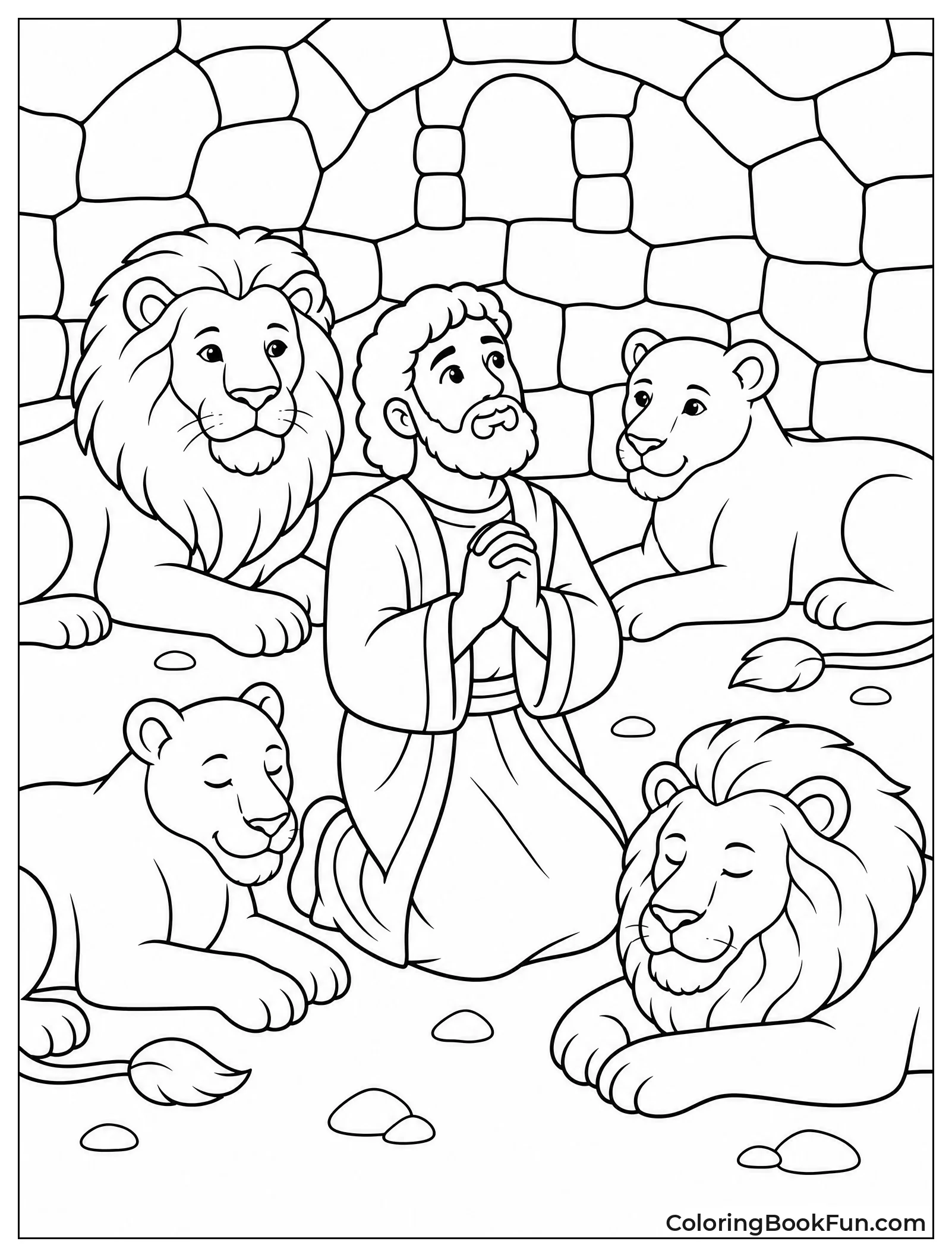 Daniel Praying among Calm Lions