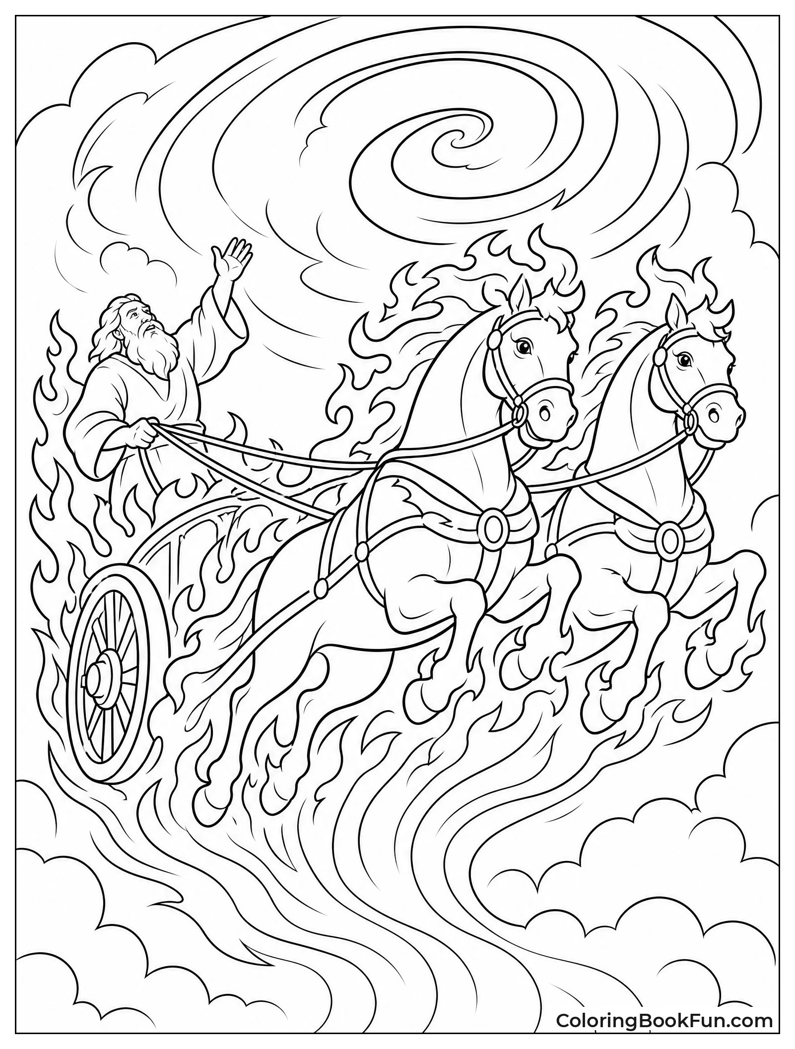 Fiery Chariot Rising in Wind