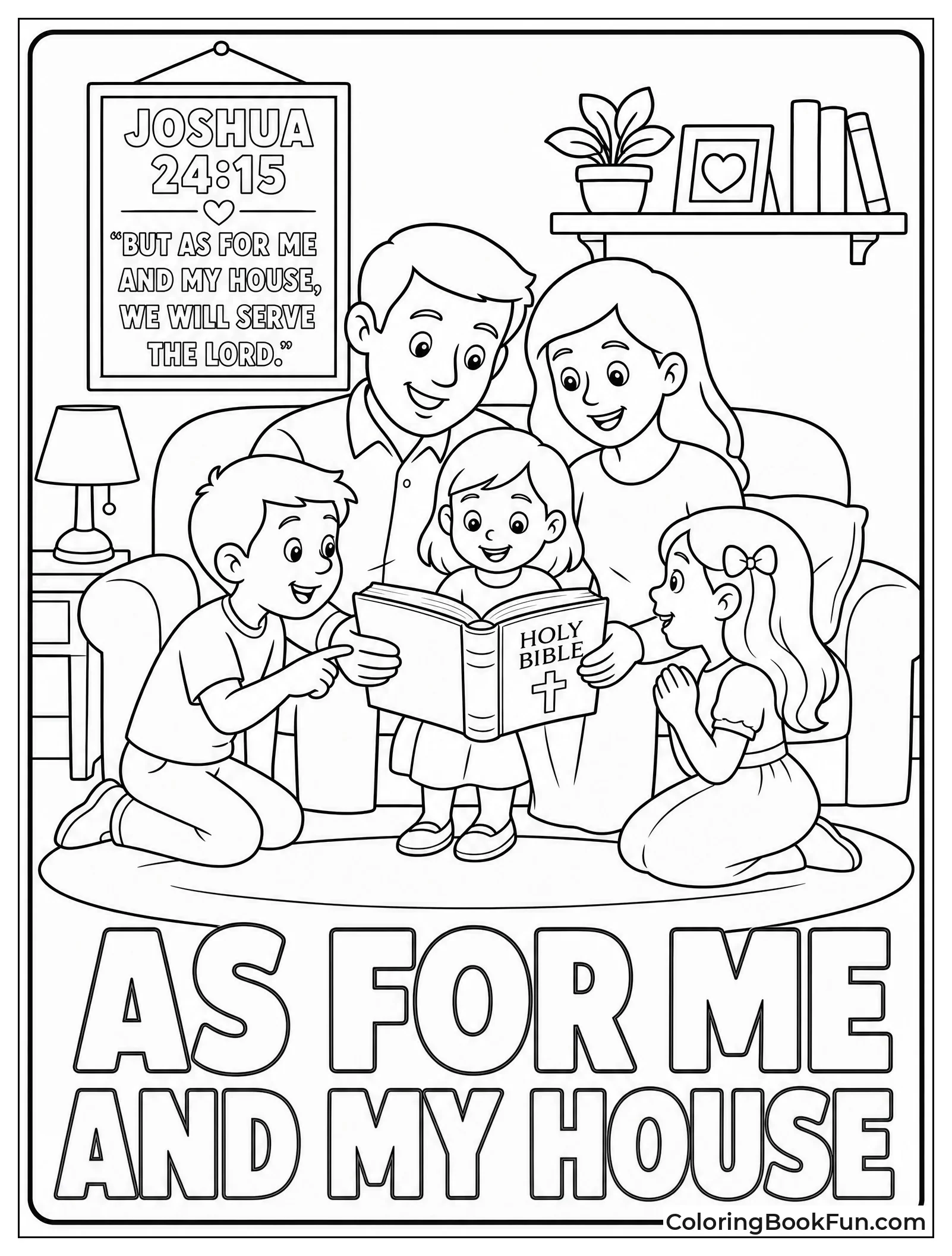 Family Reading Bible at Home