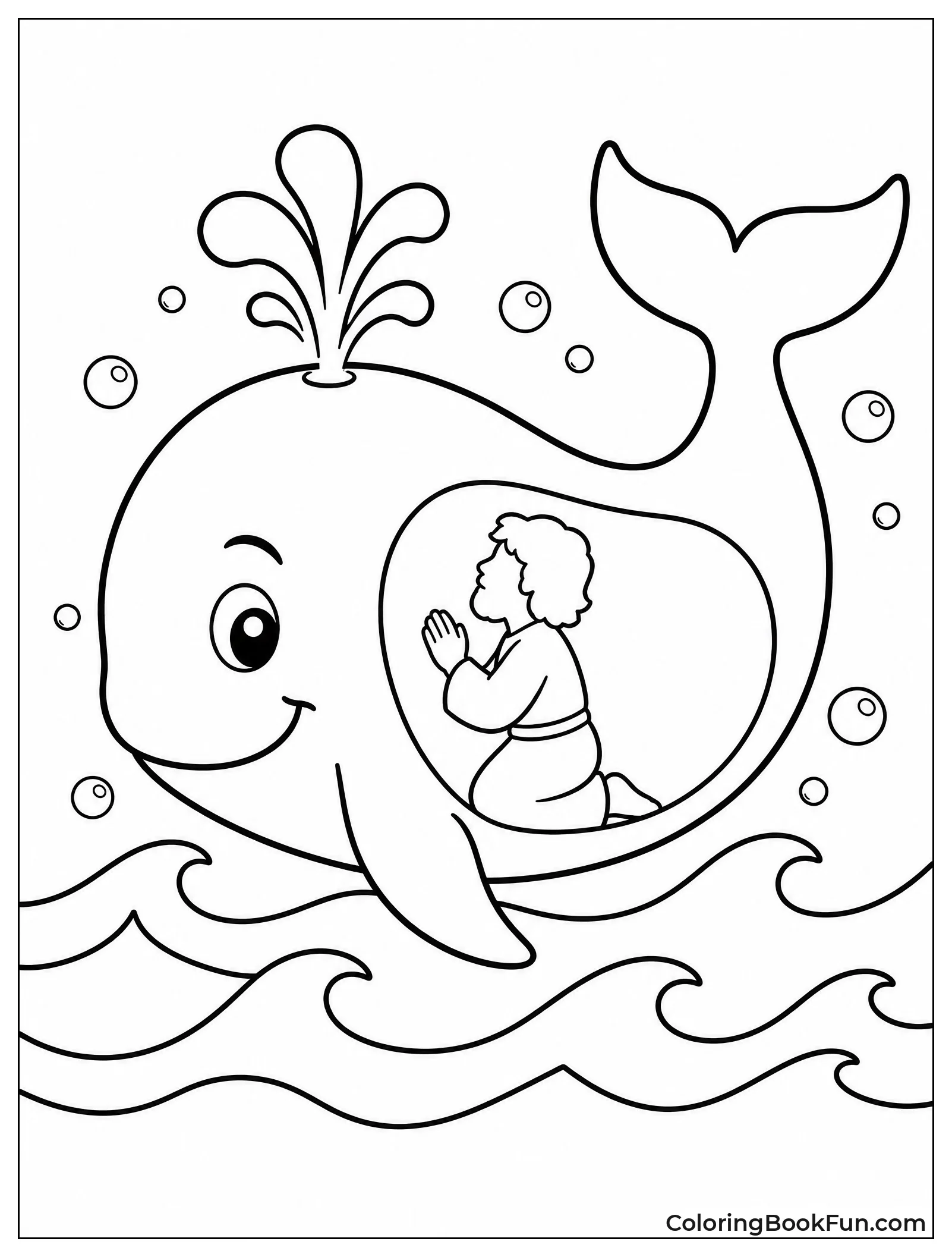 Whale Swimming with Jonah Inside
