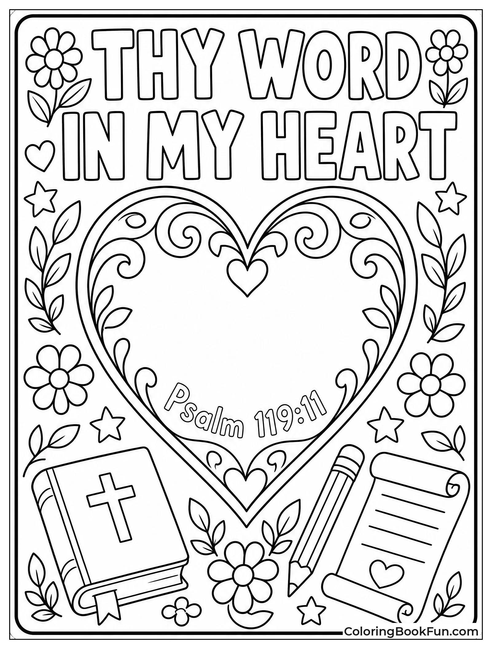 Heart with Hidden Scripture Verse