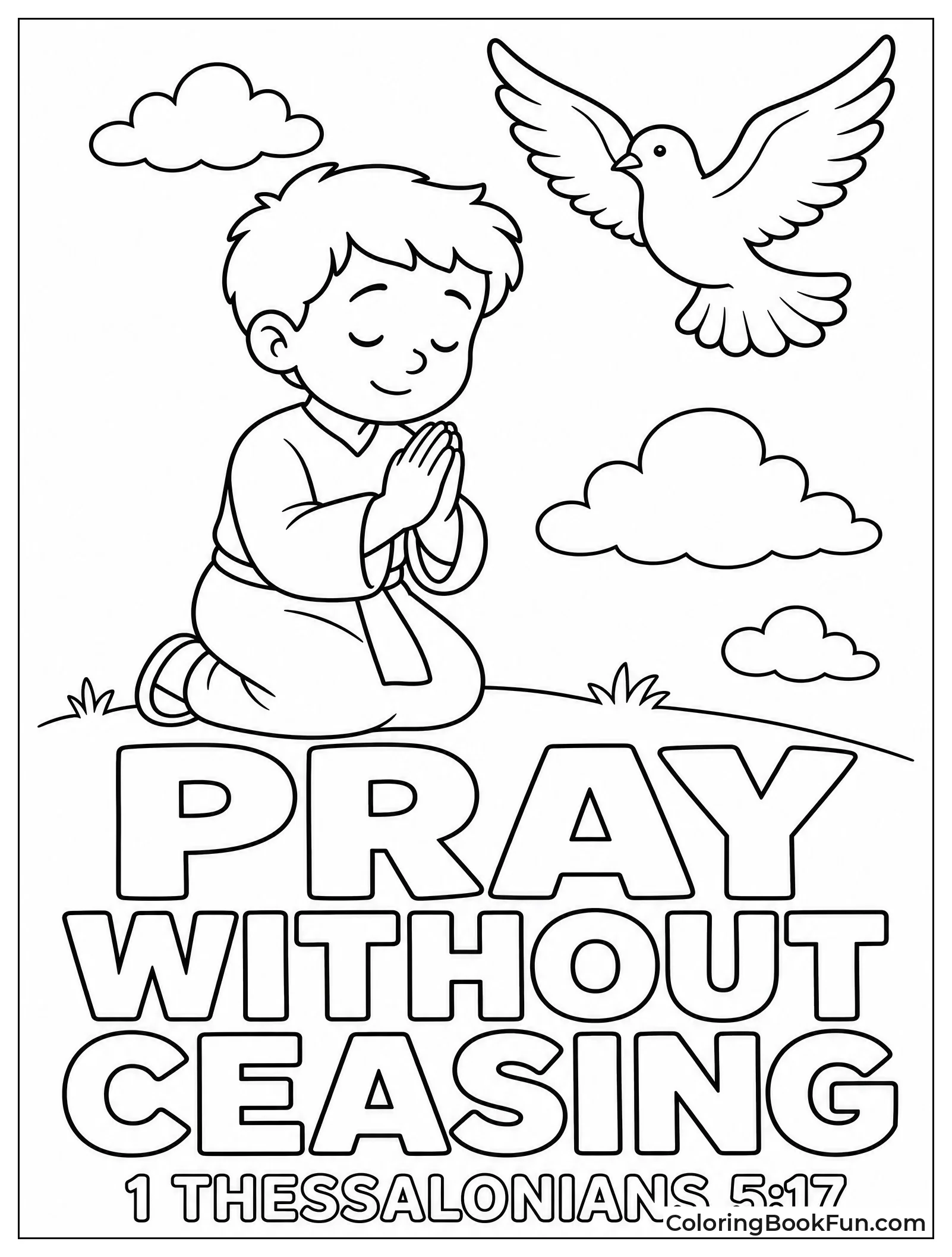Child Kneeling in Prayer