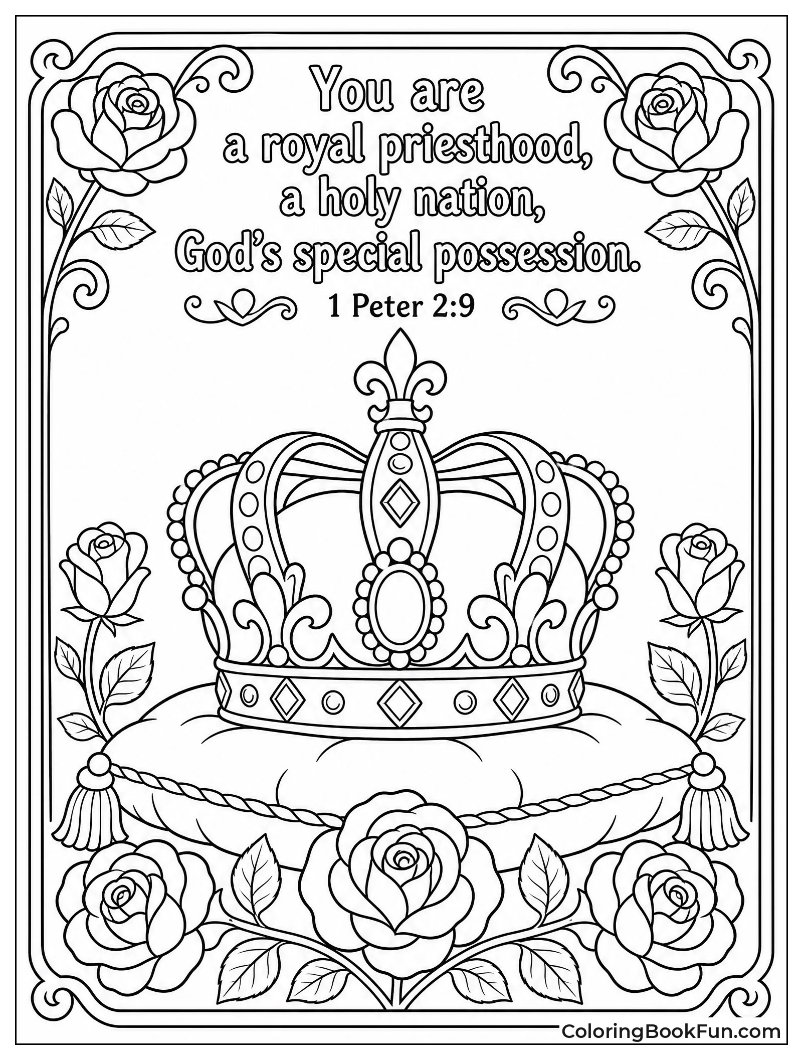 Jeweled Crown with Rose Patterns