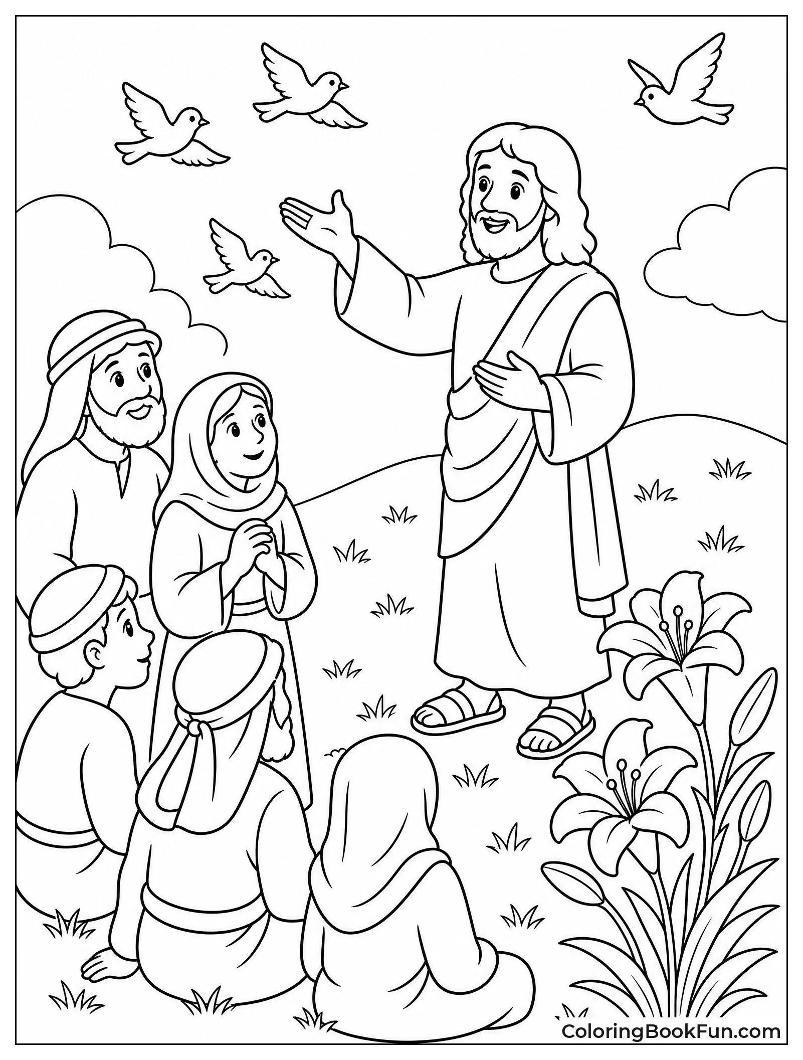 Jesus Teaching on Grassy Hill