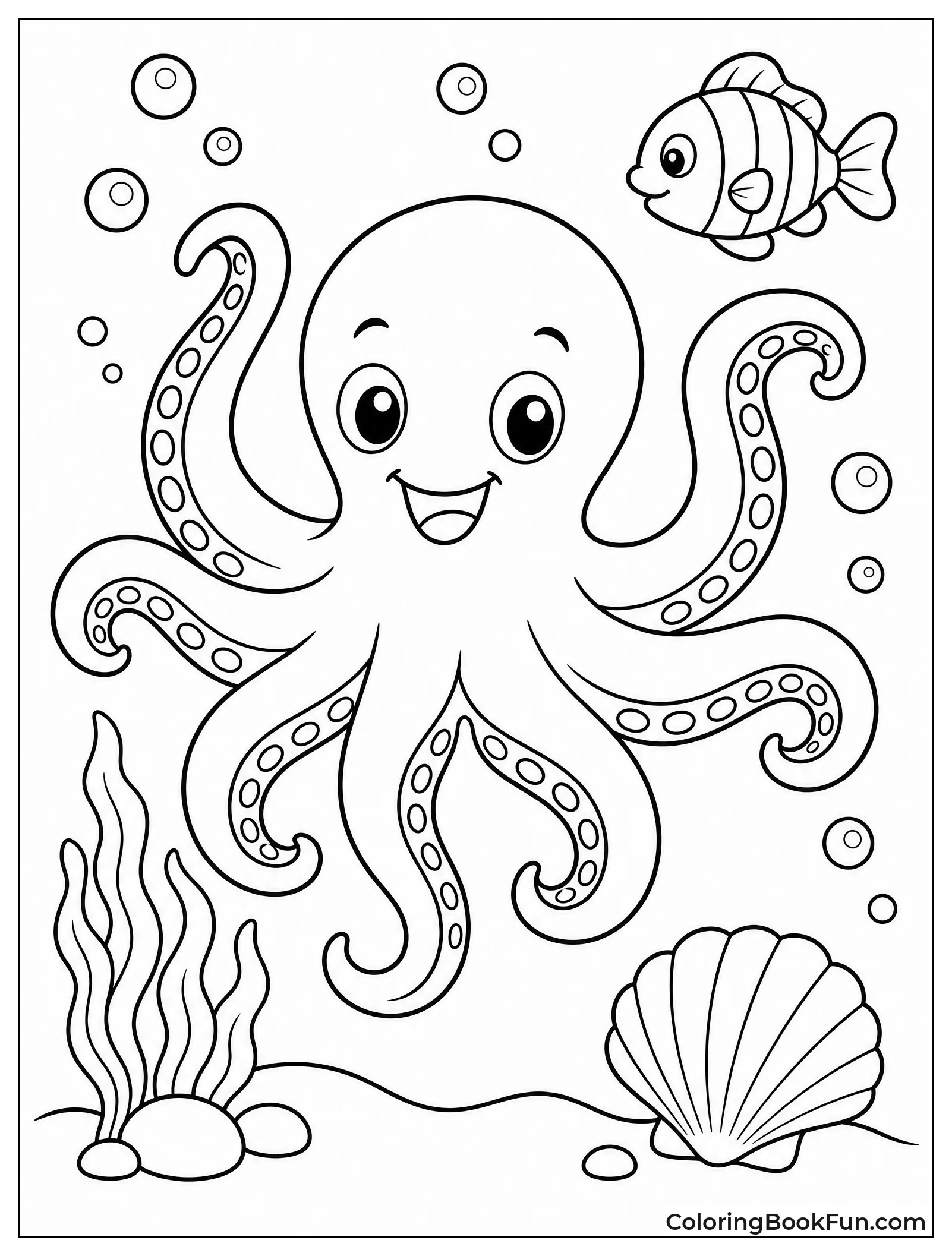 Cute Octopus Waving Hello