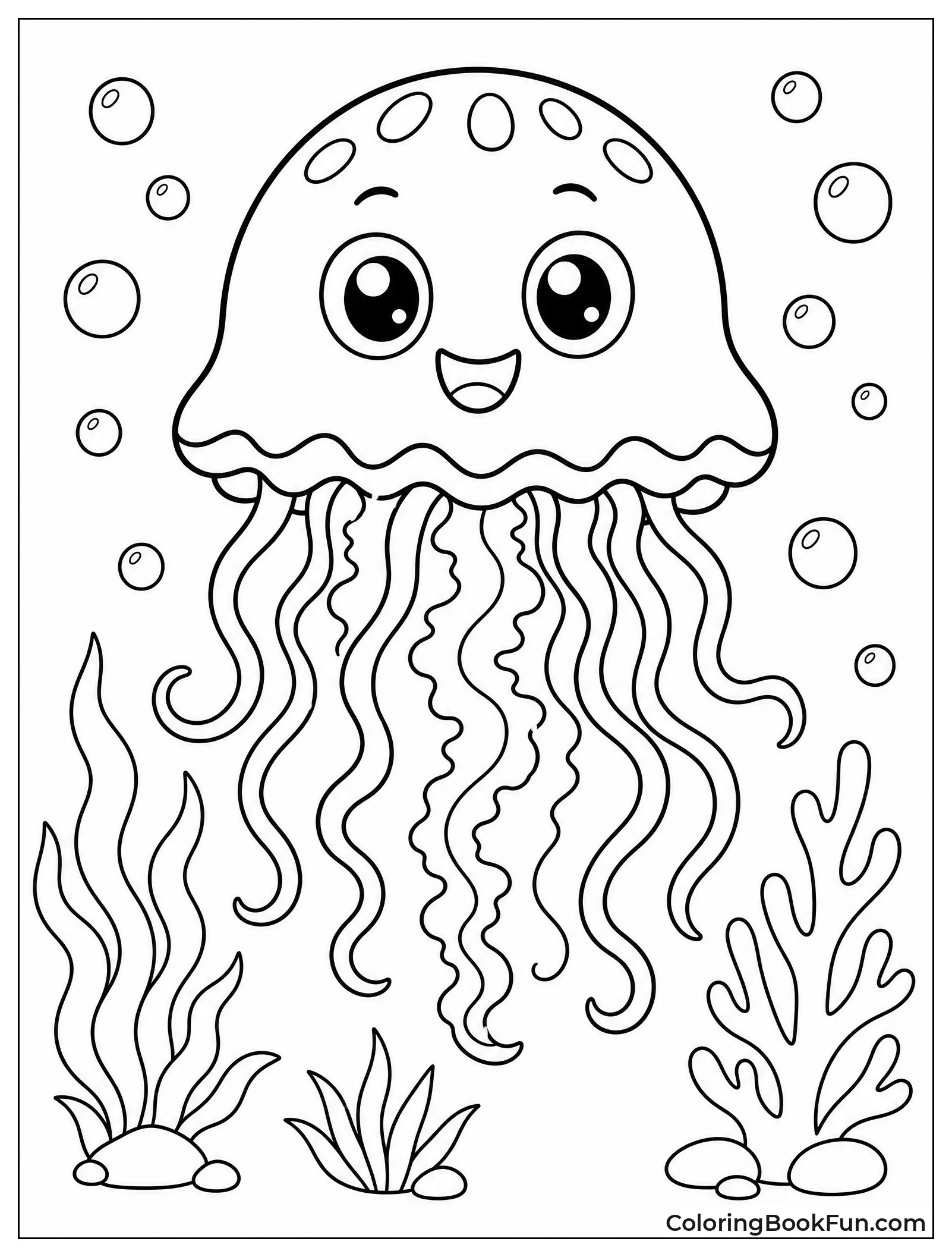 Happy Jellyfish with Big Eyes