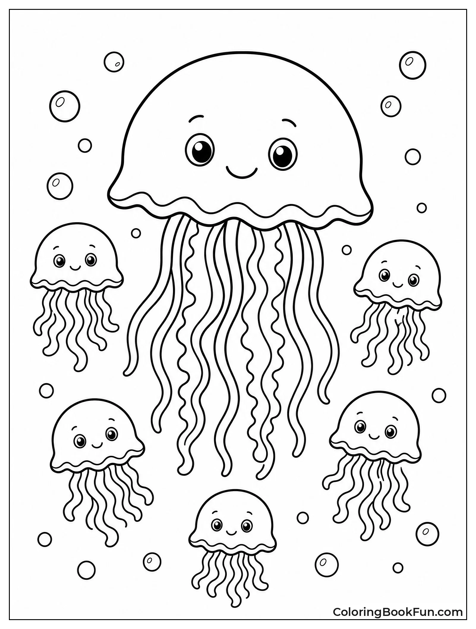 Jellyfish with Many Baby Jellyfish