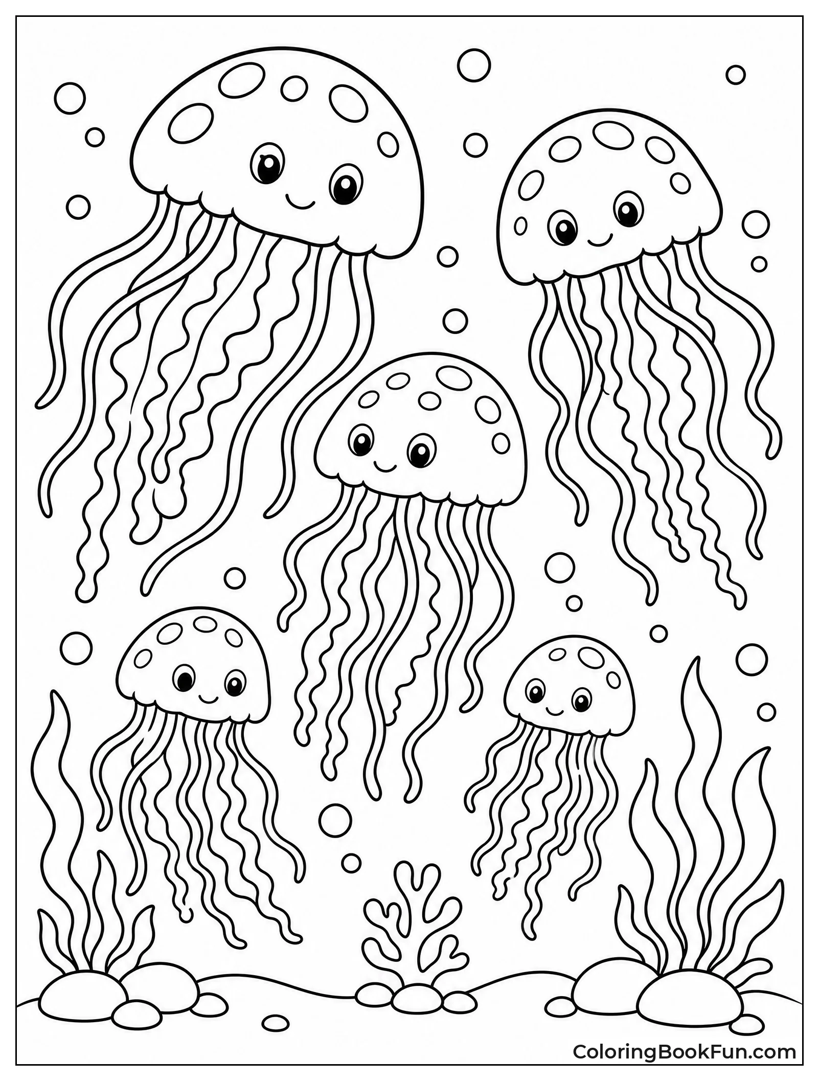 Swarm of Glowing Jellyfish