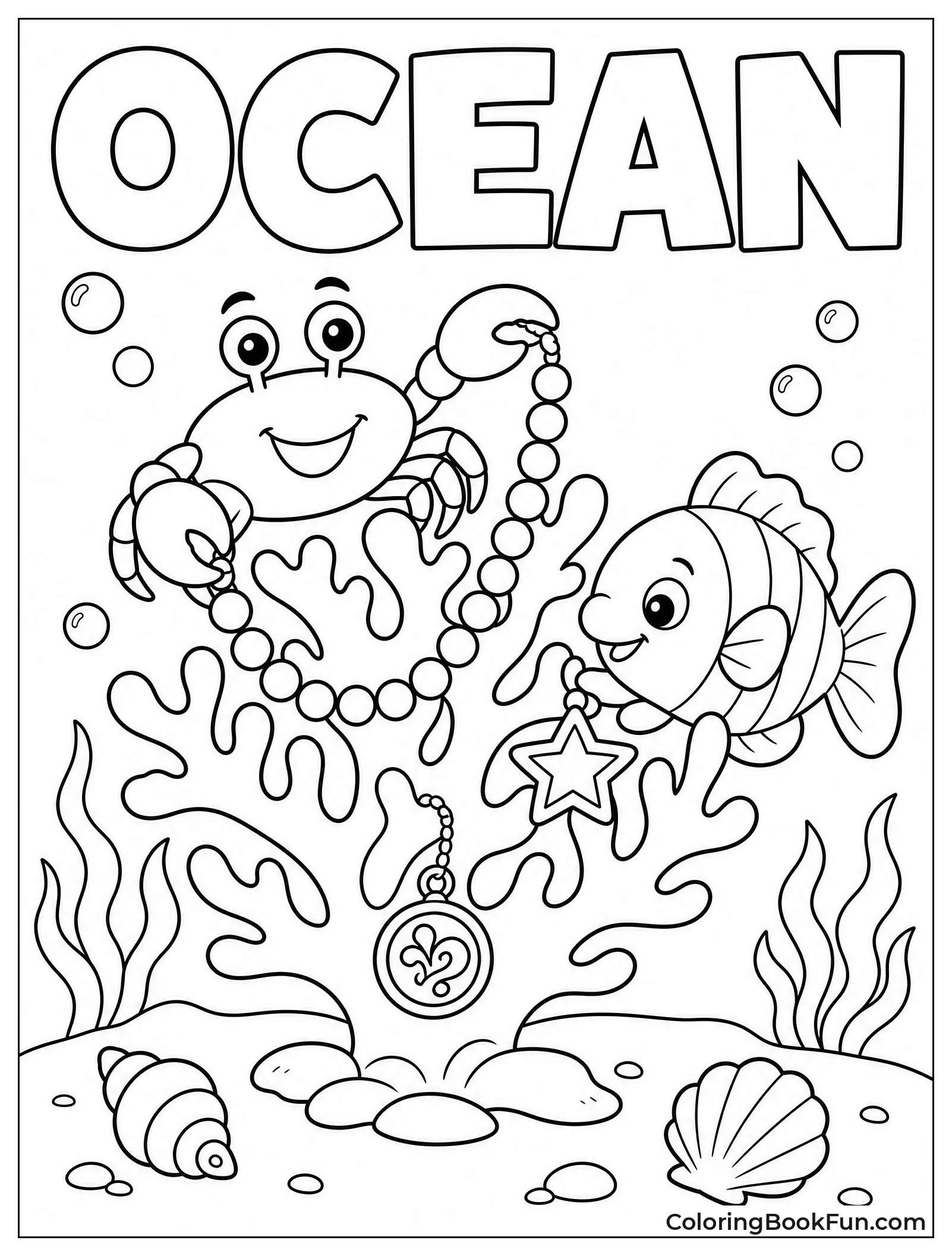 Crab and Fish Decorating Coral