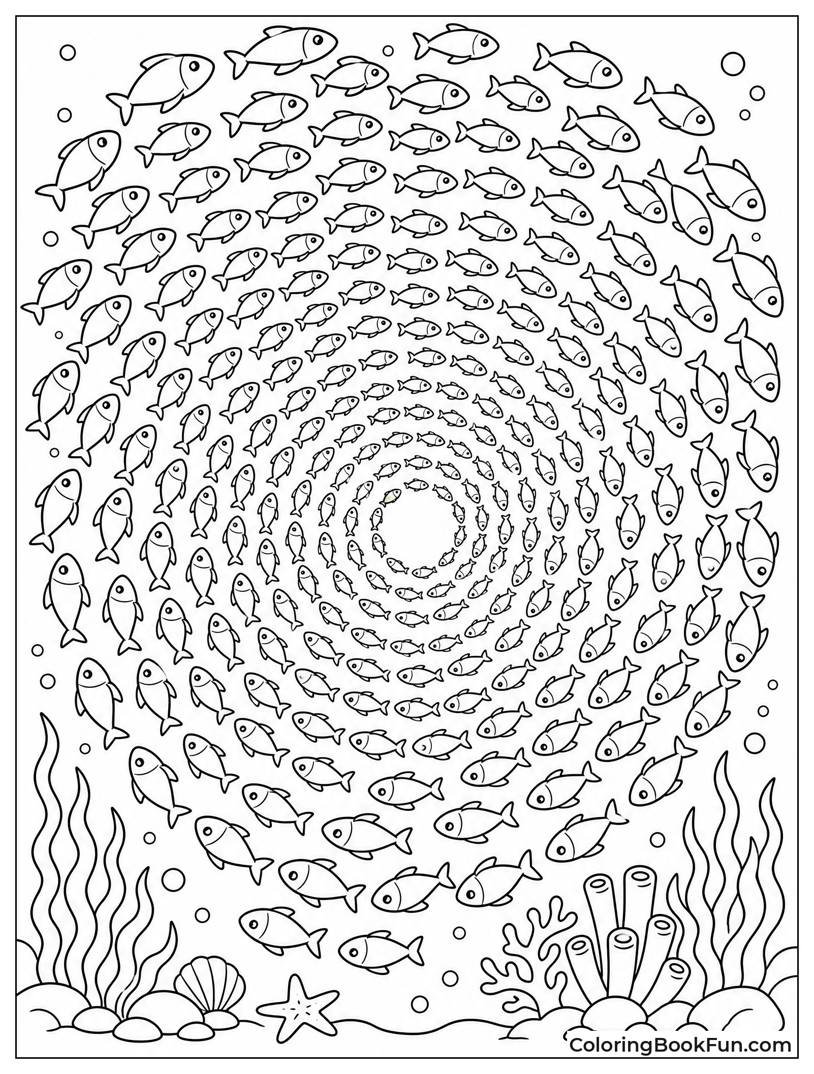 Fish Swimming in Big Circle