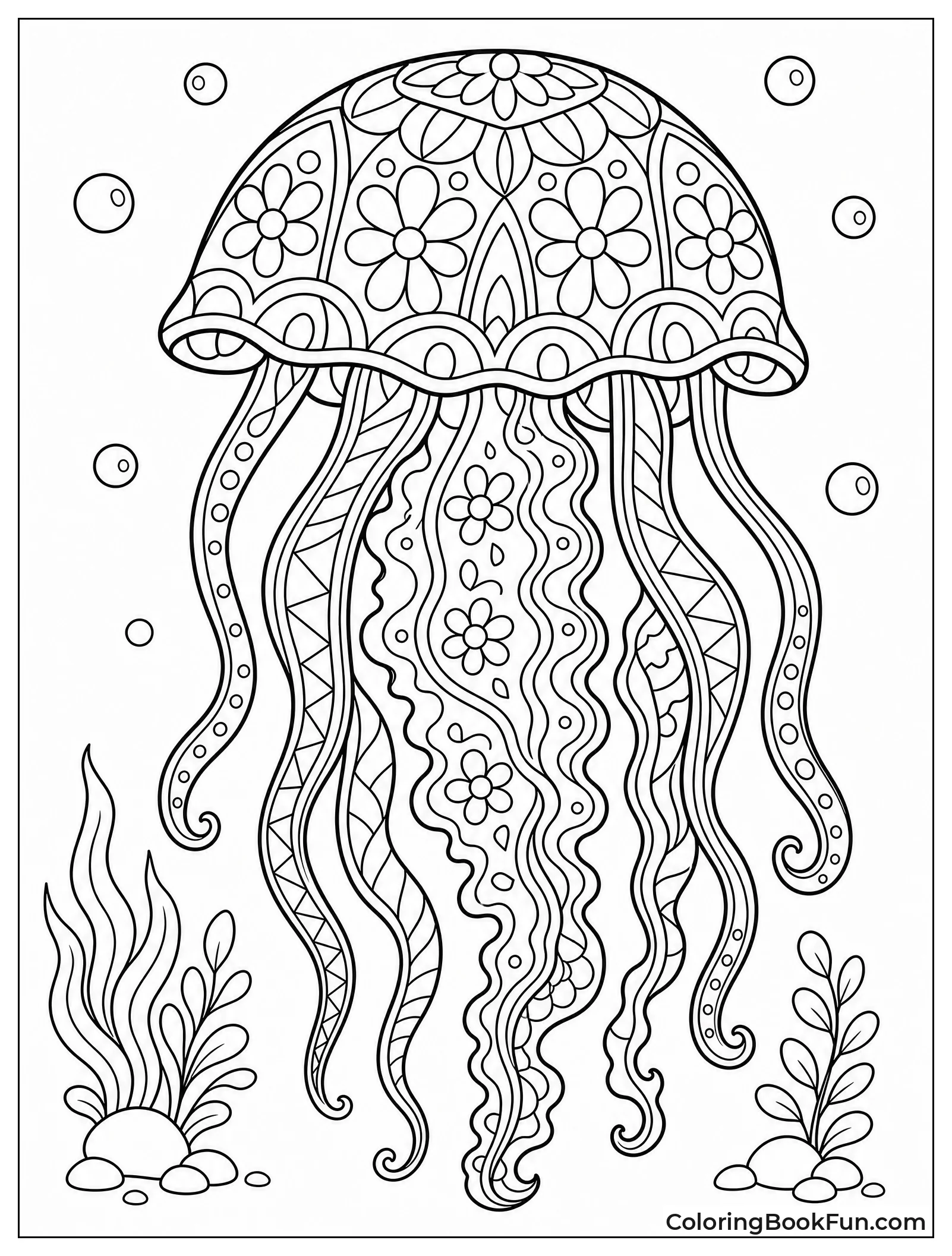Jellyfish Covered in Zentangle Designs