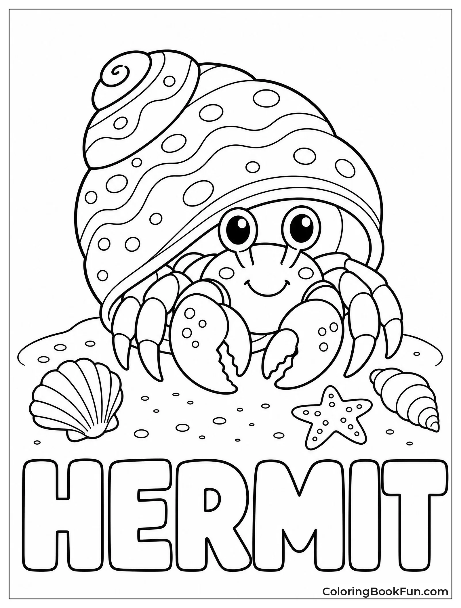 Hermit Crab Peeking from Shell