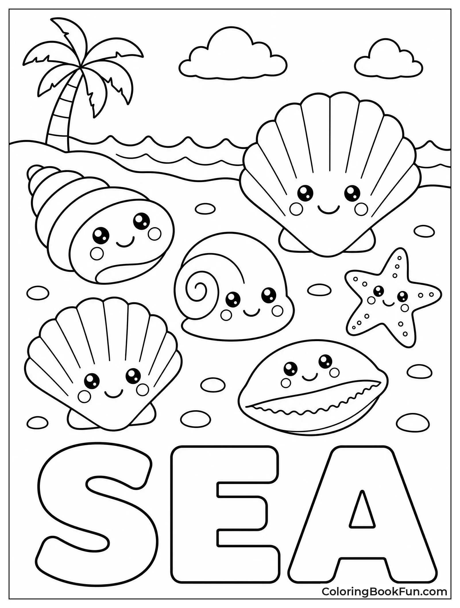 Smiling Seashells with Big Eyes
