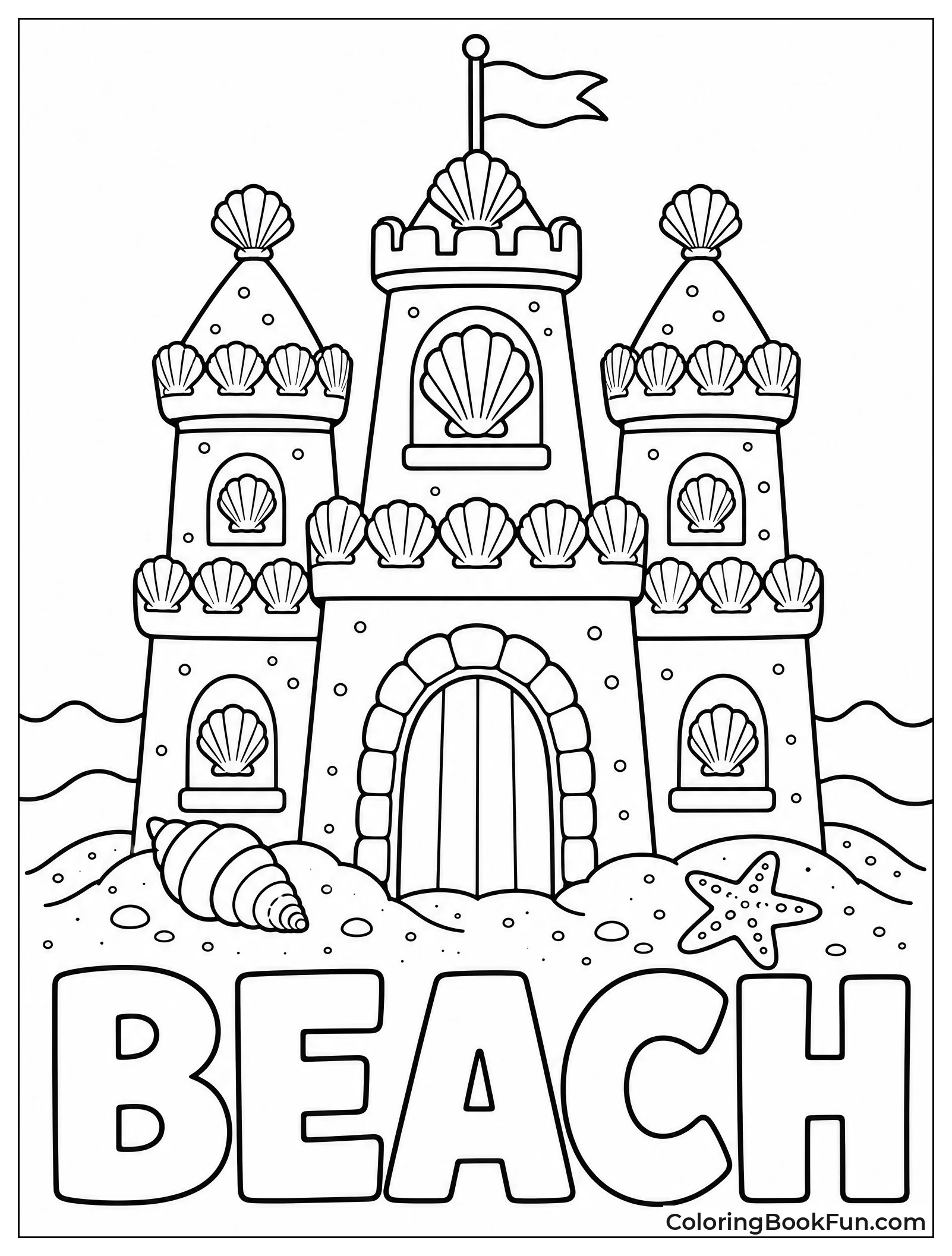 Big Sandcastle Covered with Seashells