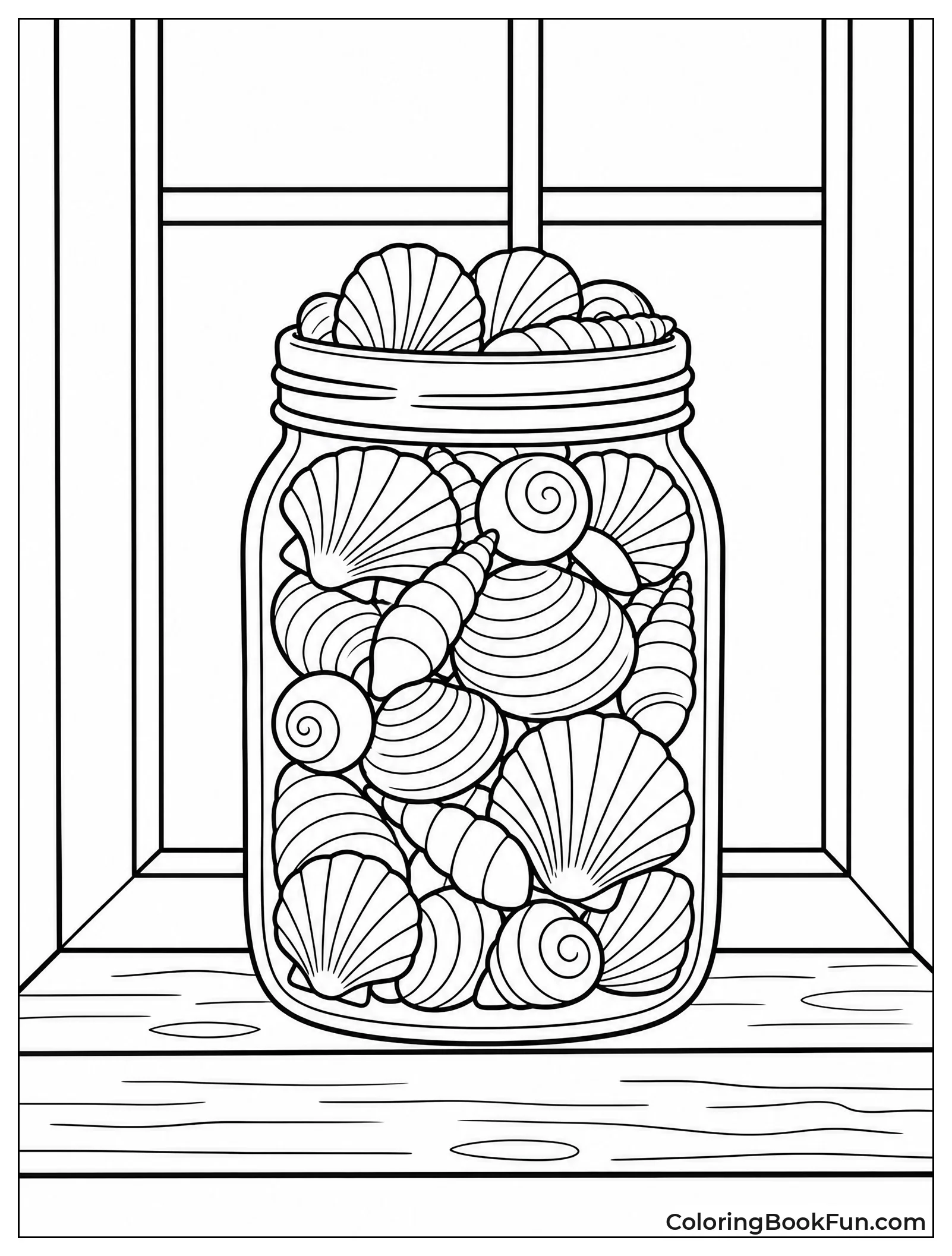Jar Packed with Beach Shells