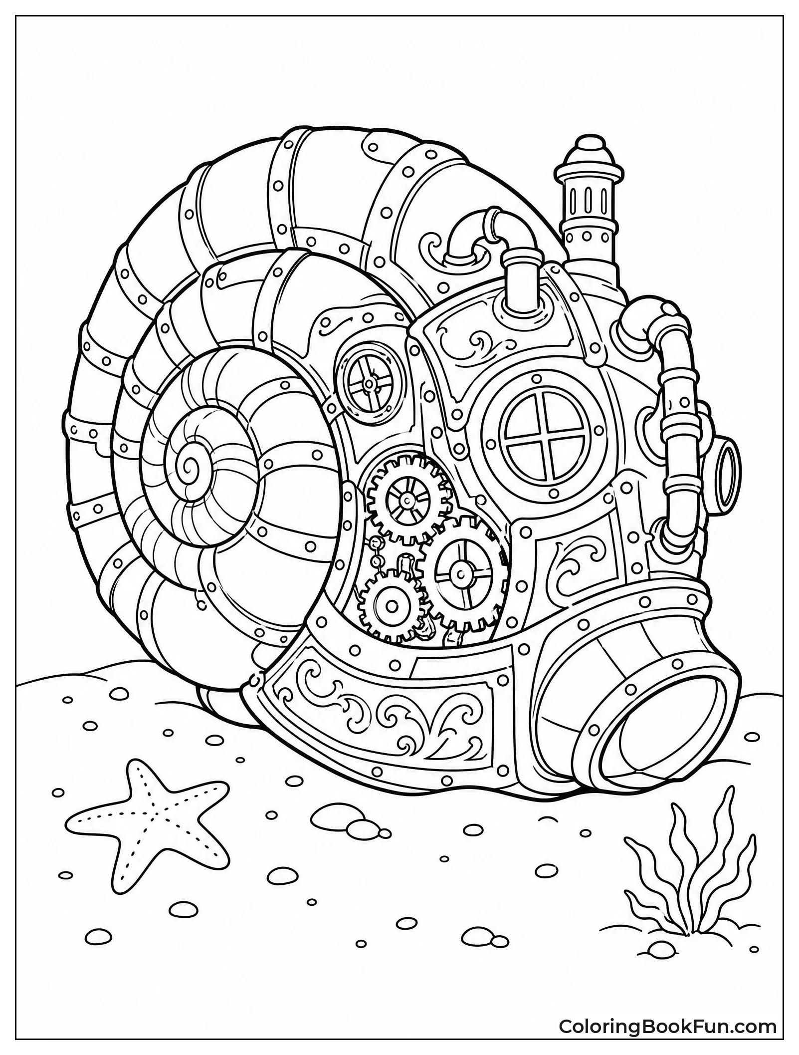 Steampunk Shell with Brass Gears