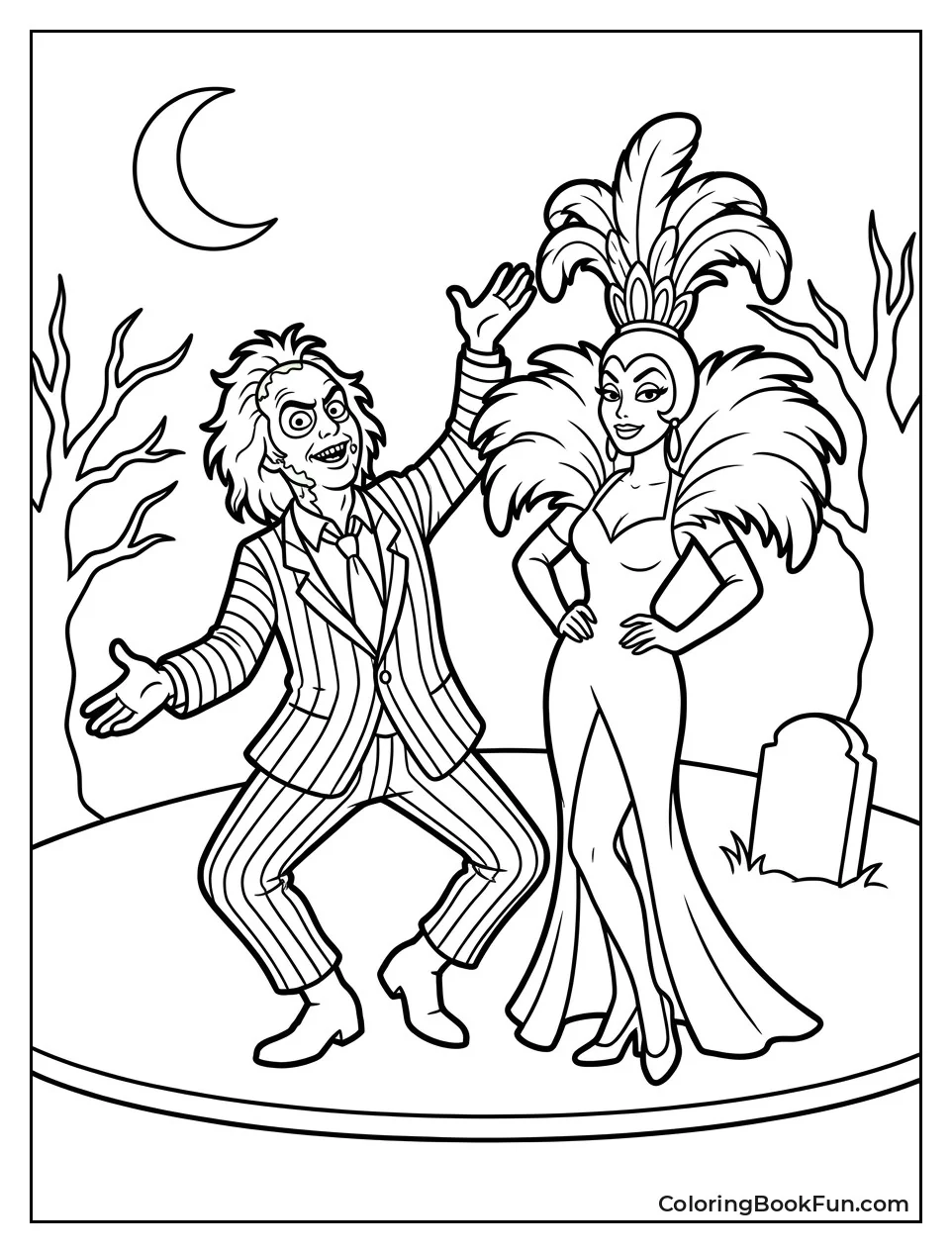 Beetlejuice Posing with Showgirl