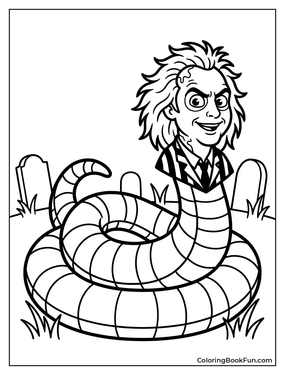 Simple Beetlejuice Snake Outline