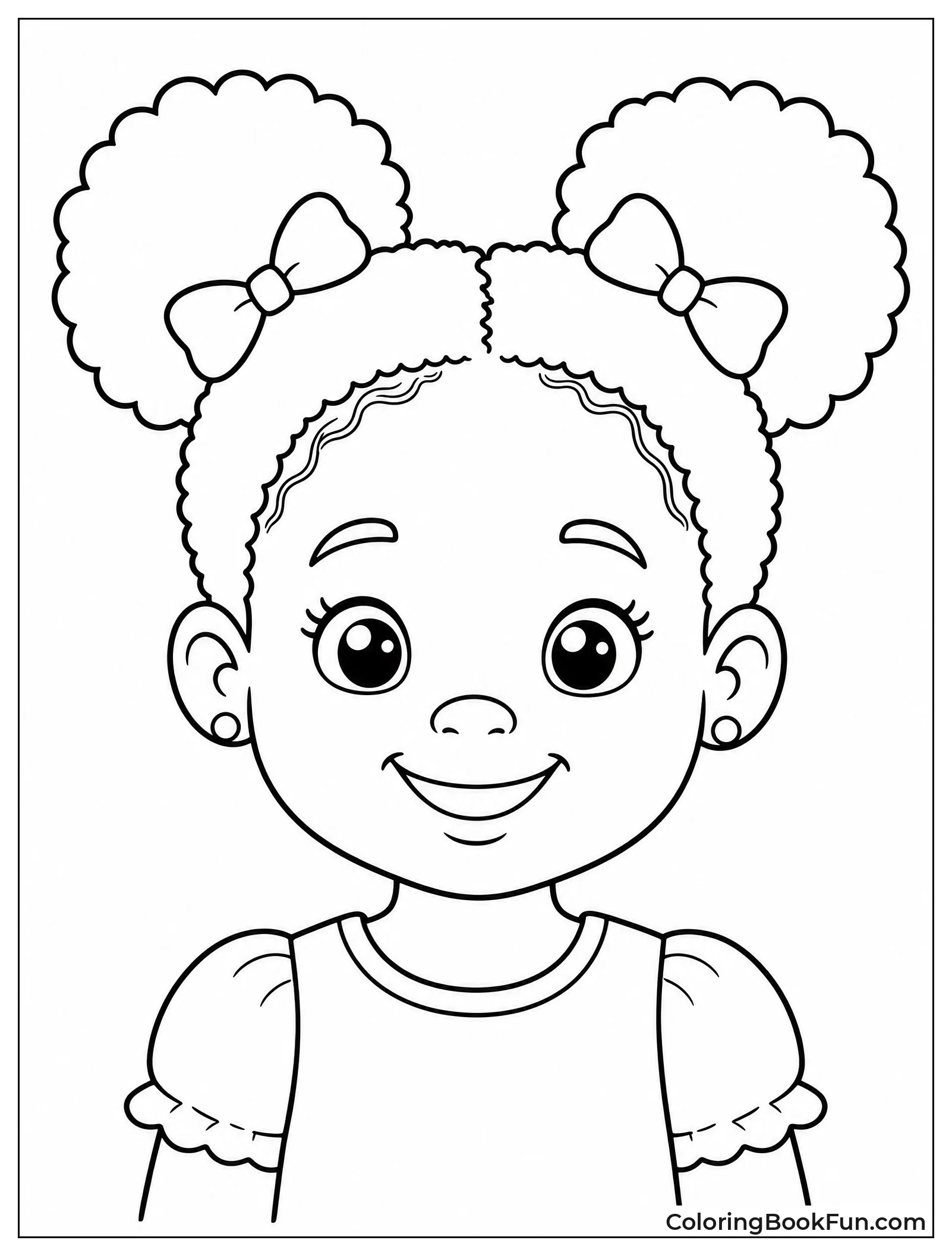 Cute Girl Smiling with Afro Puffs
