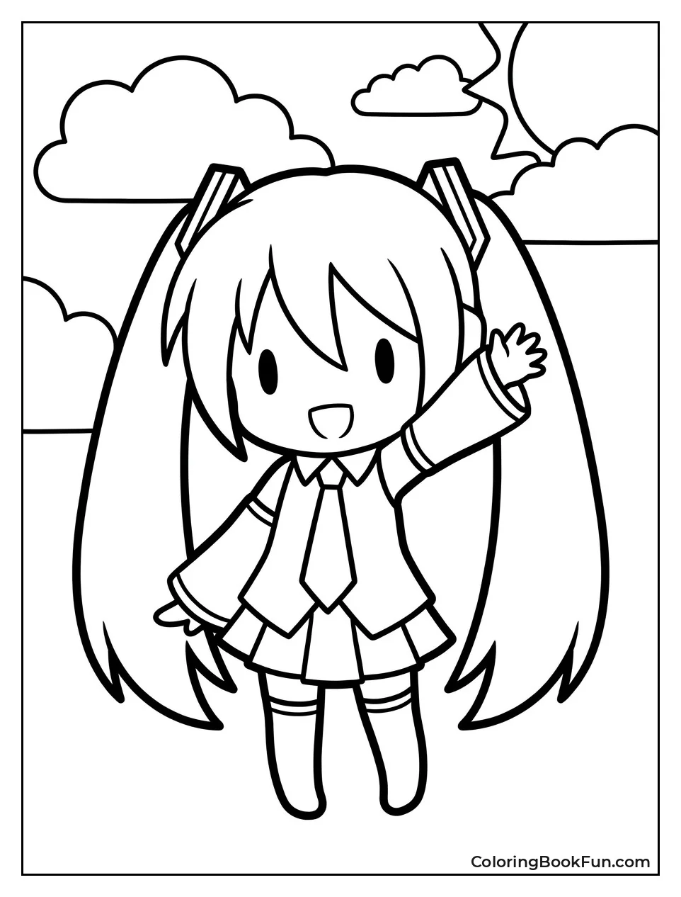 Chibi Miku Waves Hello