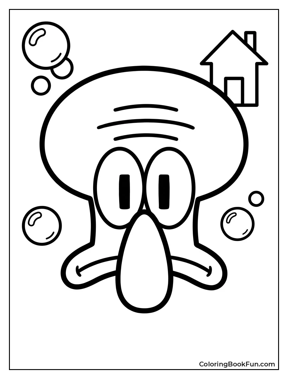 Simple Squidward Face Outline