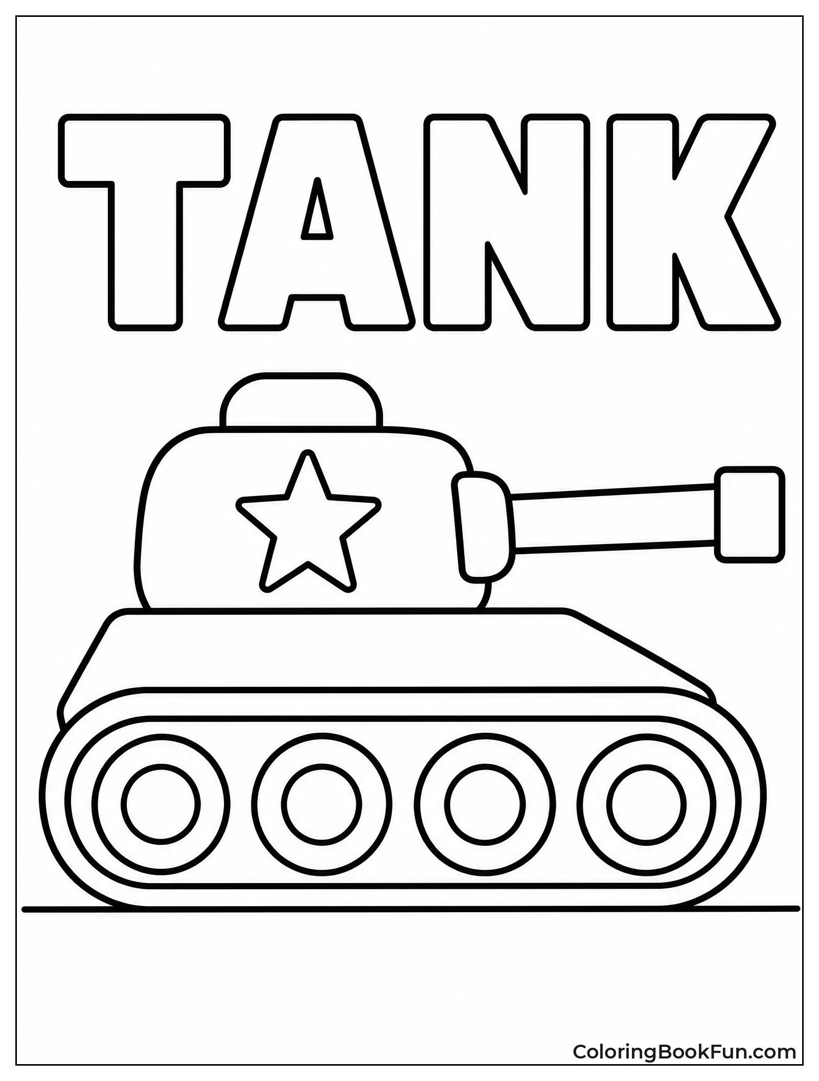 Basic Tank Outline for Kids