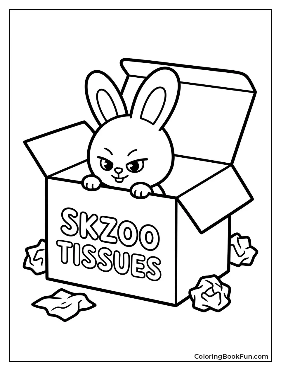 Rabbit Peering Out of Giant Tissue Box