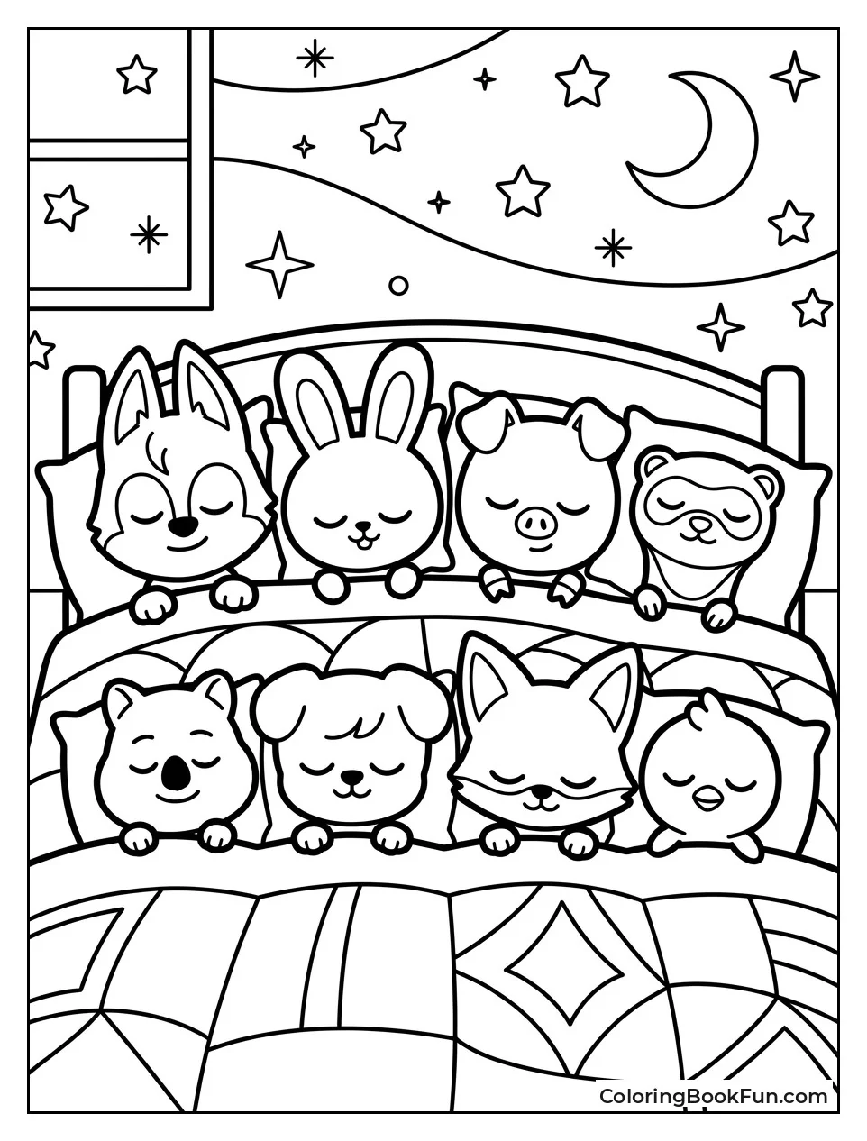 Characters Asleep in Giant Shared Bed