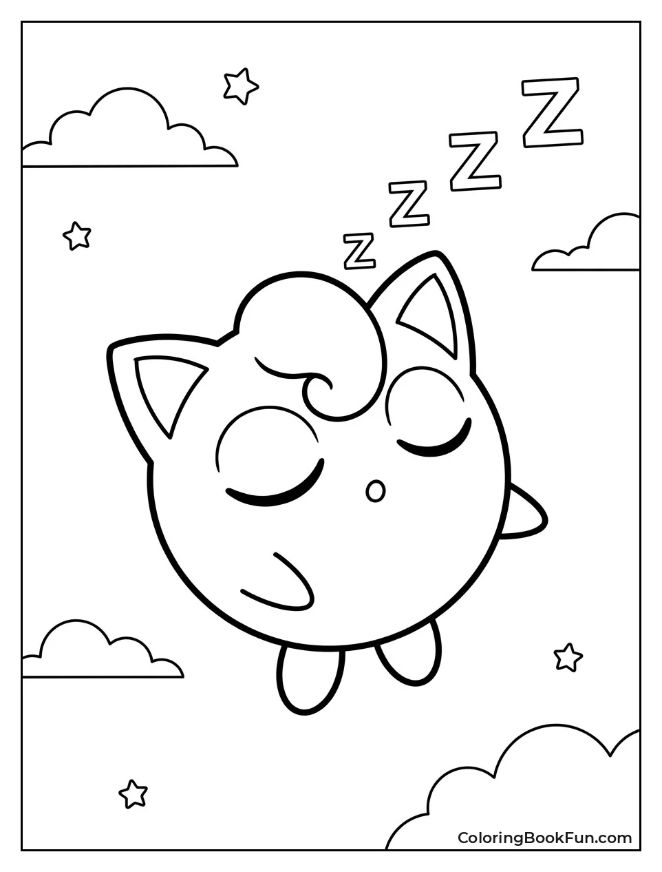 Jigglypuff Naps with Z's above Its Head