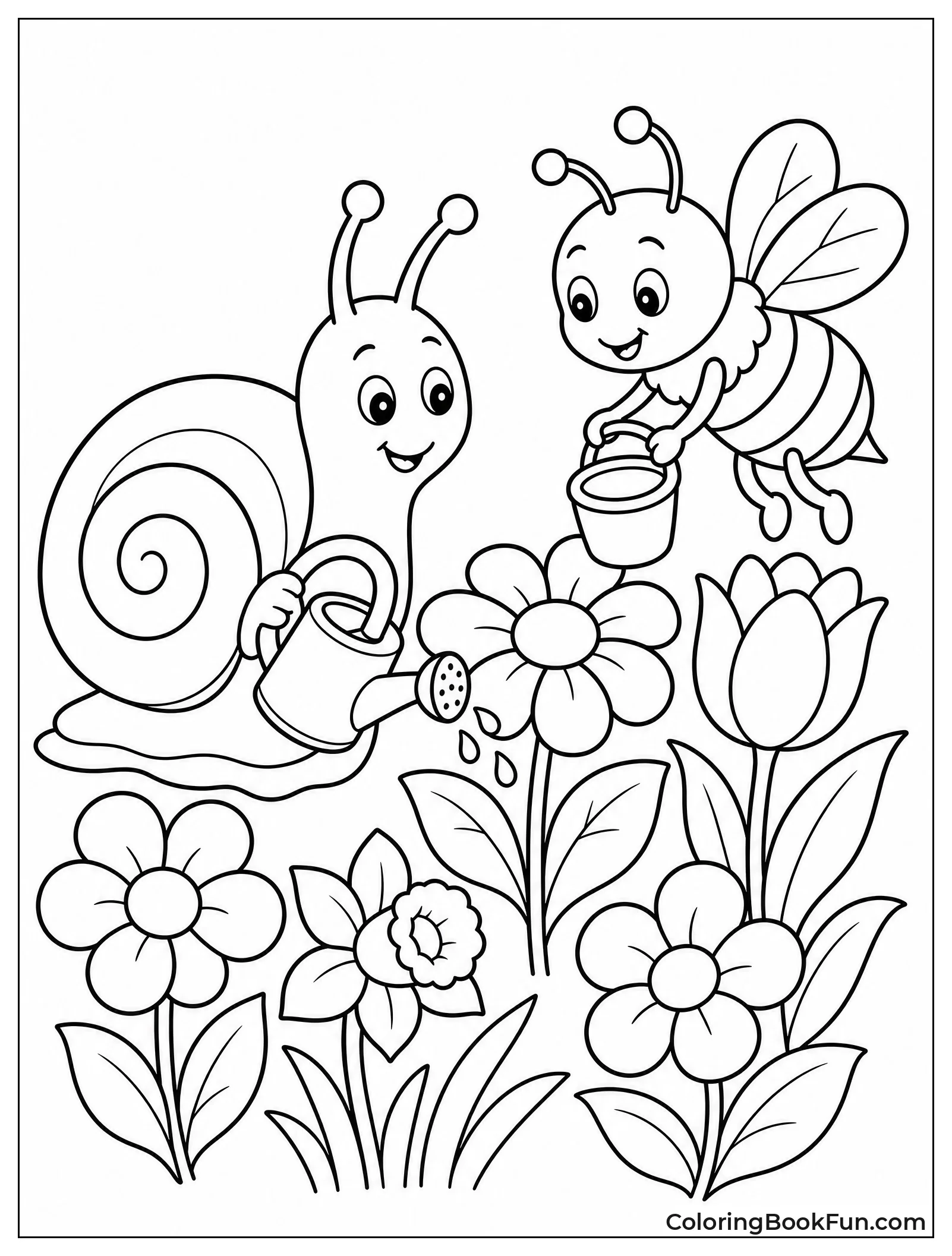 Snail Works With Busy Bee