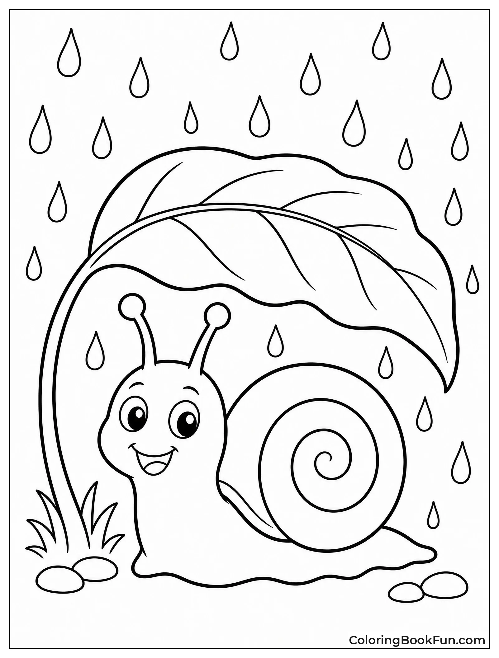 Snail Shelters From Spring Rain