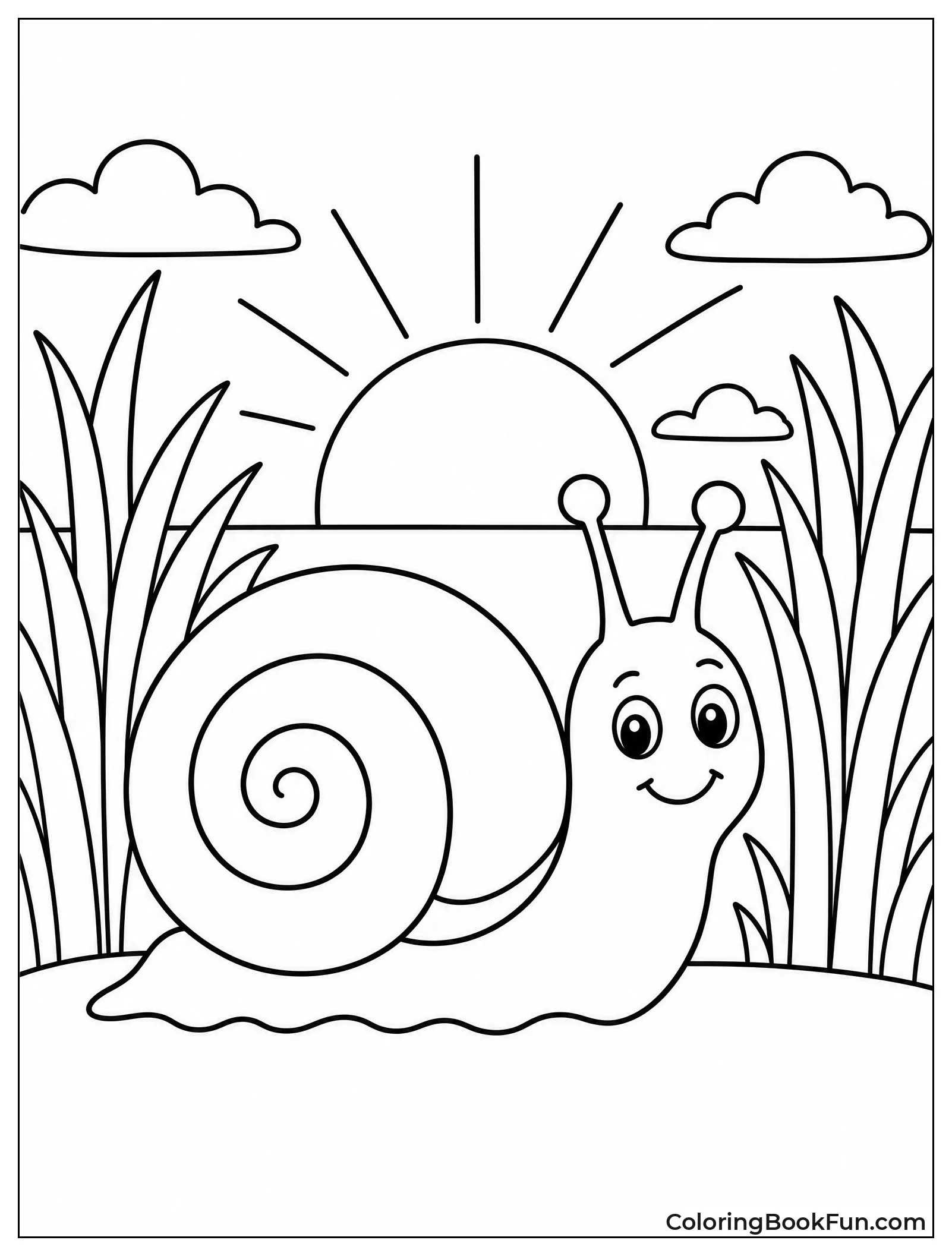 Snail Silhouette Against Sunset Sky