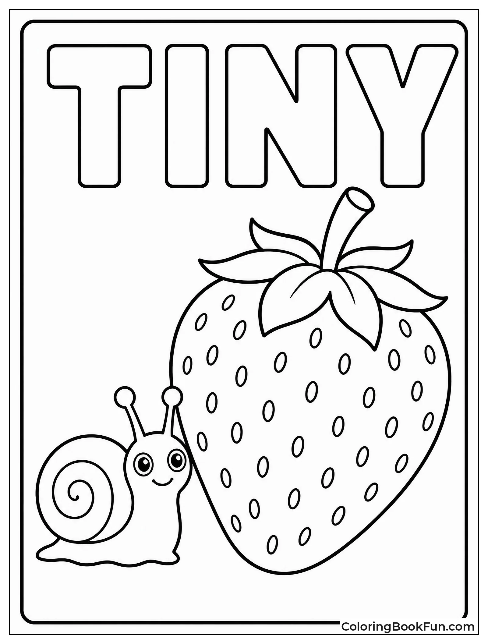 Snail Stands Beside Giant Strawberry