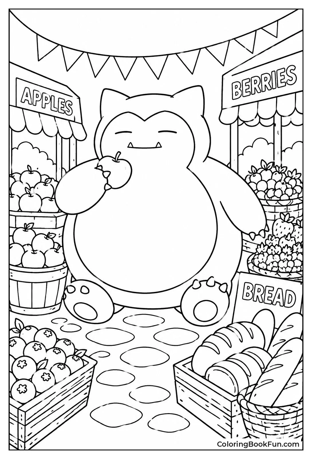 Snorlax Visits a Fruit Market