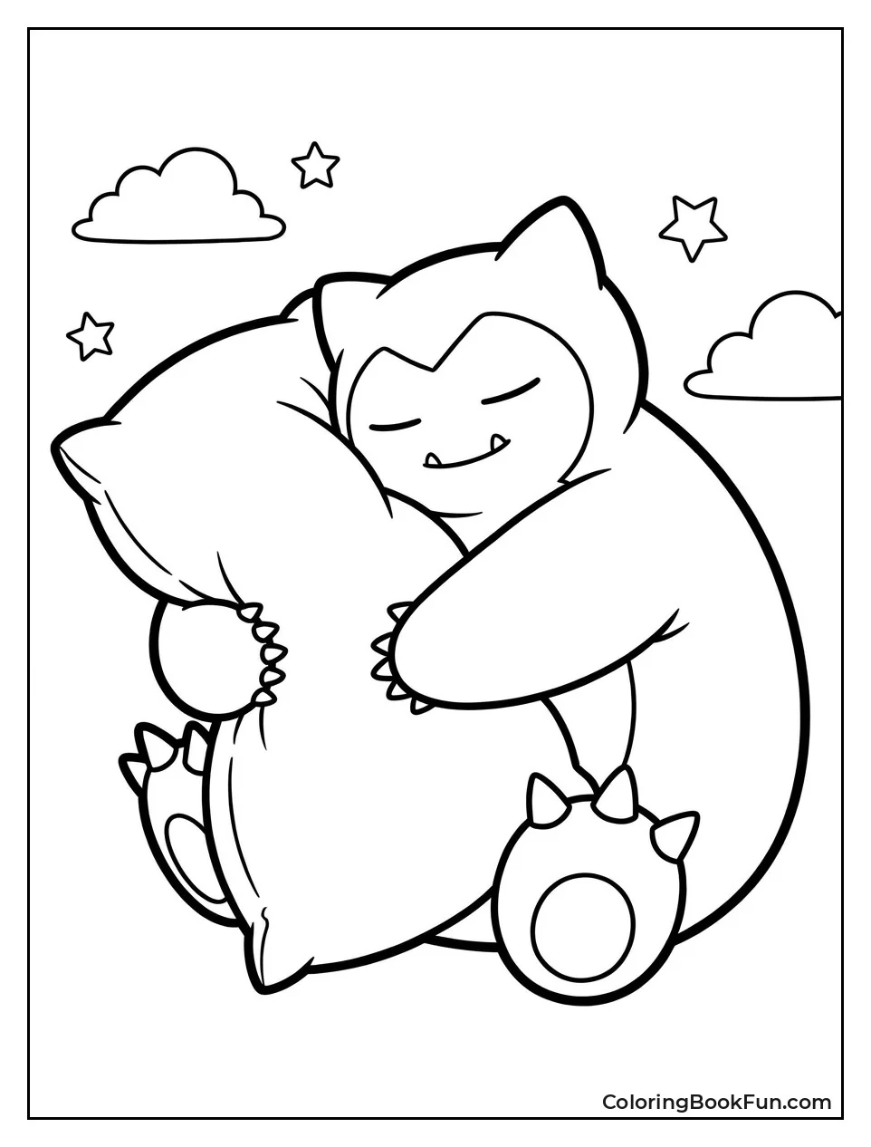 Snorlax Hugs a Soft Pillow