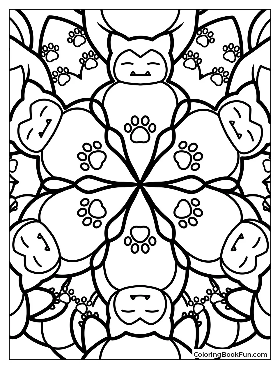Snorlax Faces in a Pattern