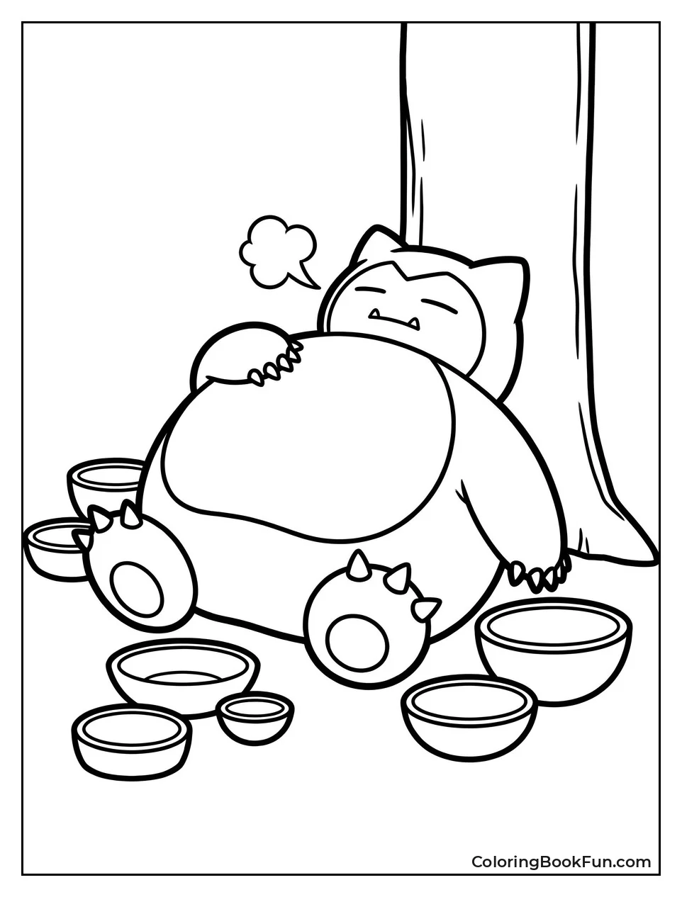 Snorlax Leans Against a Tree