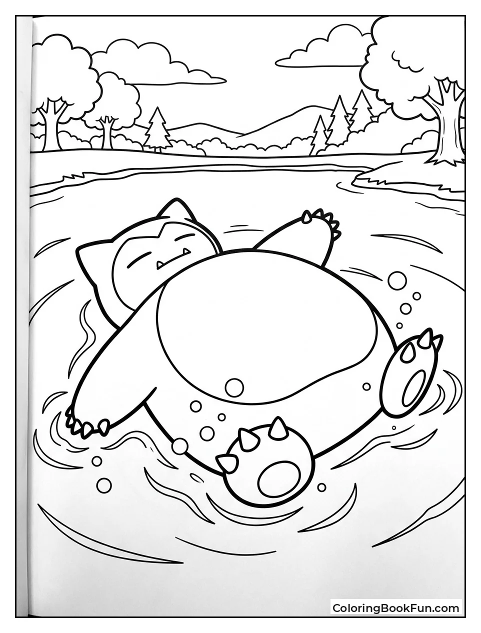 Snorlax Swims on Its Back