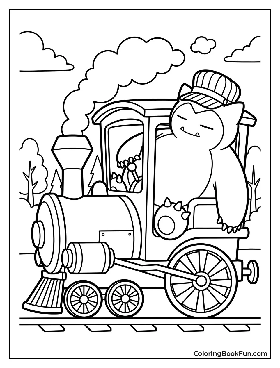 Snorlax Rides a Little Train