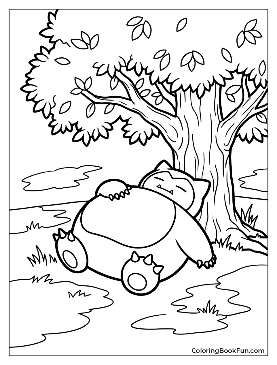 Snorlax Sleeps Under a Tree