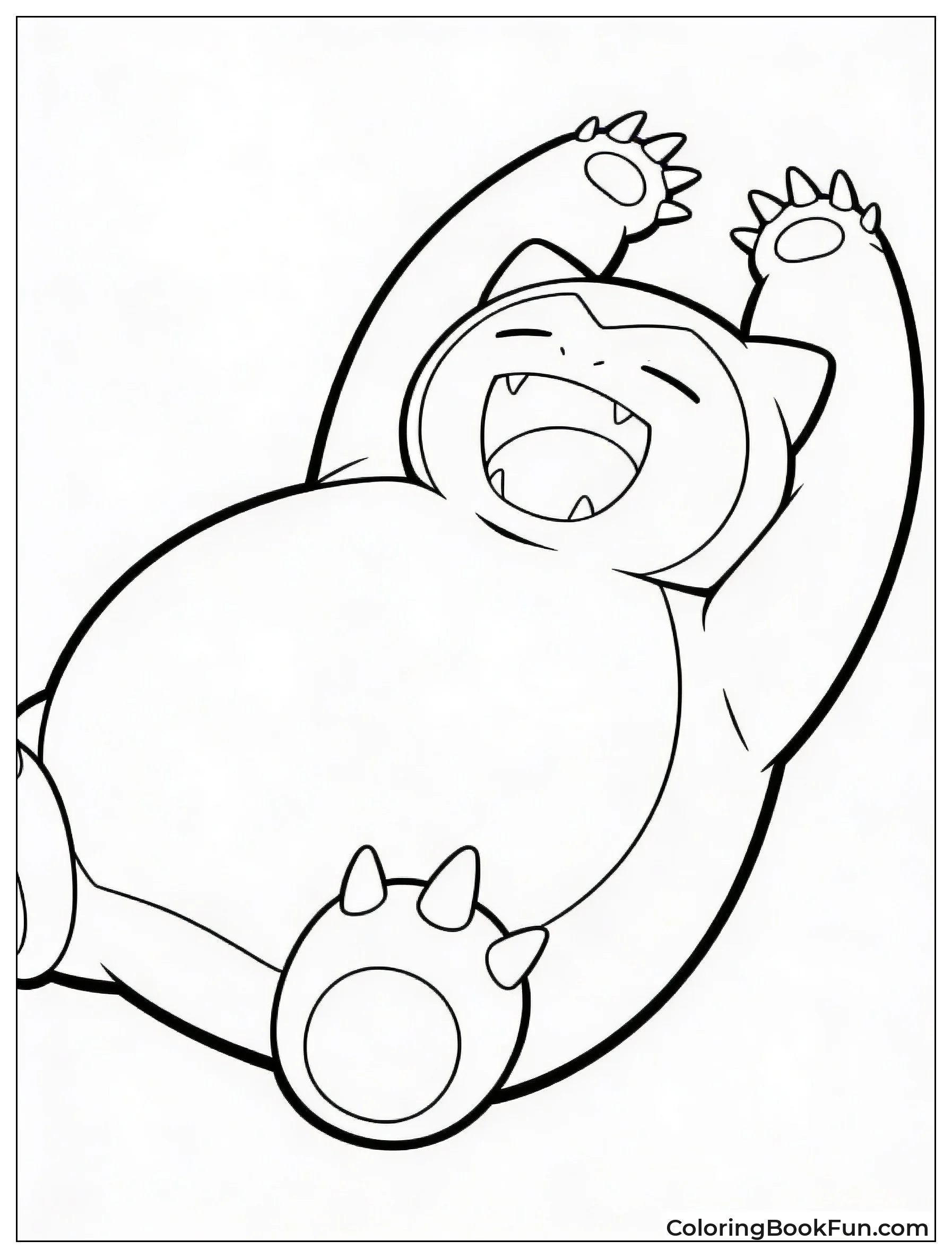 Snorlax Stretches and Yawns Wide