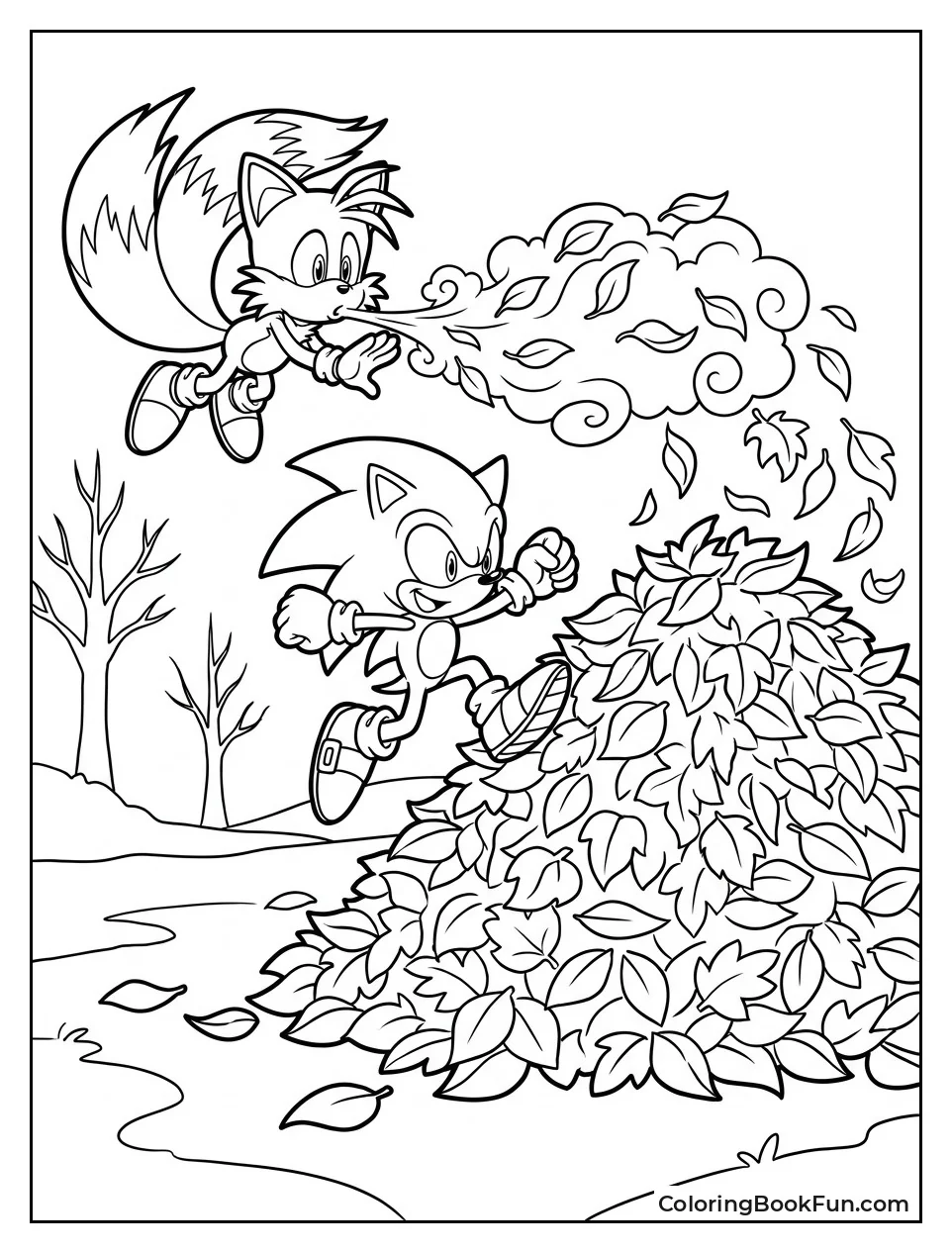 Tails Blows Leaves for Sonic