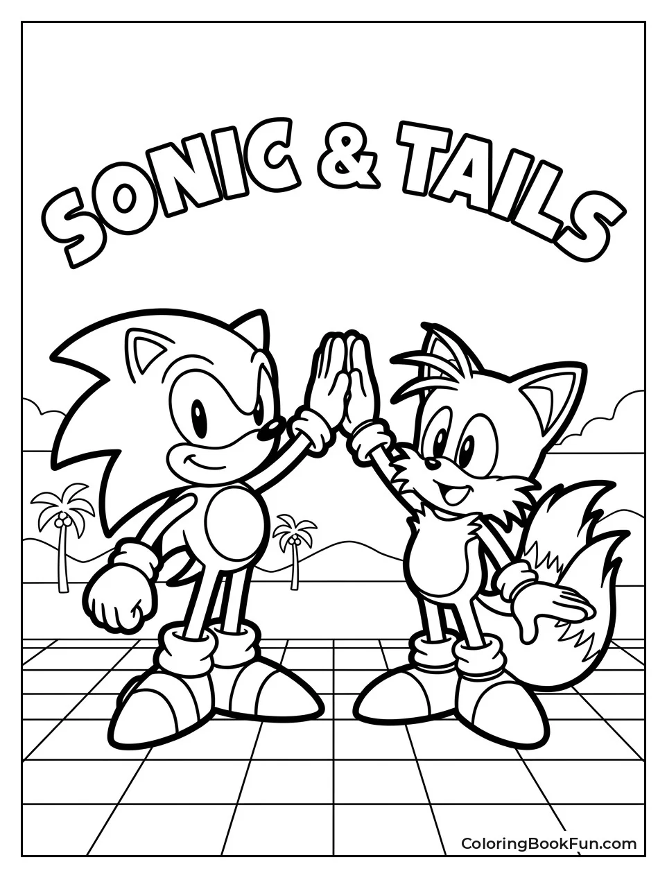 Sonic High Fives Tails Happily